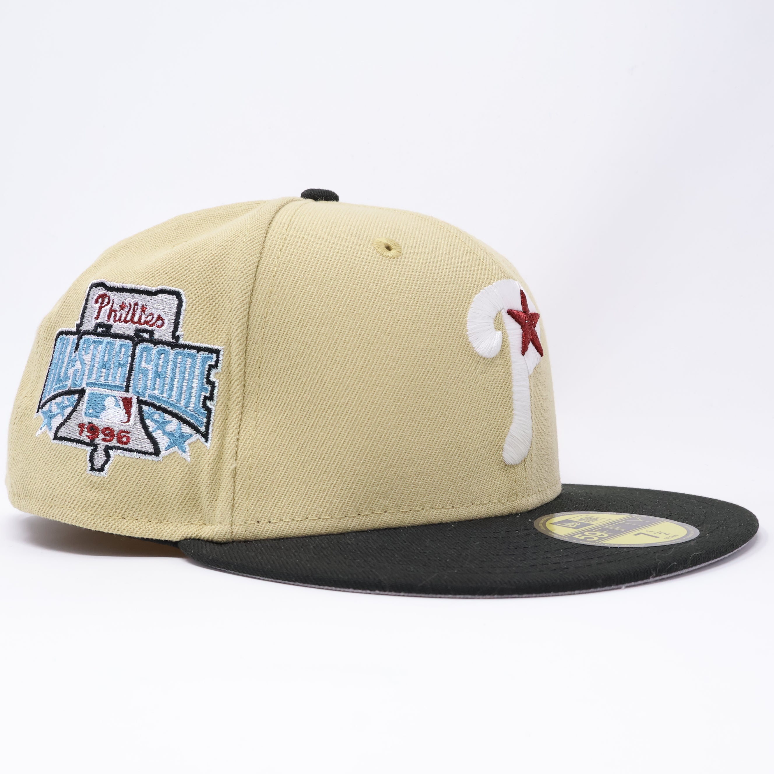 NWT 1/2 Khaki Philadelphia Phillies 1996 All-Star Game 59fifty New Era Fitted Hat Cap