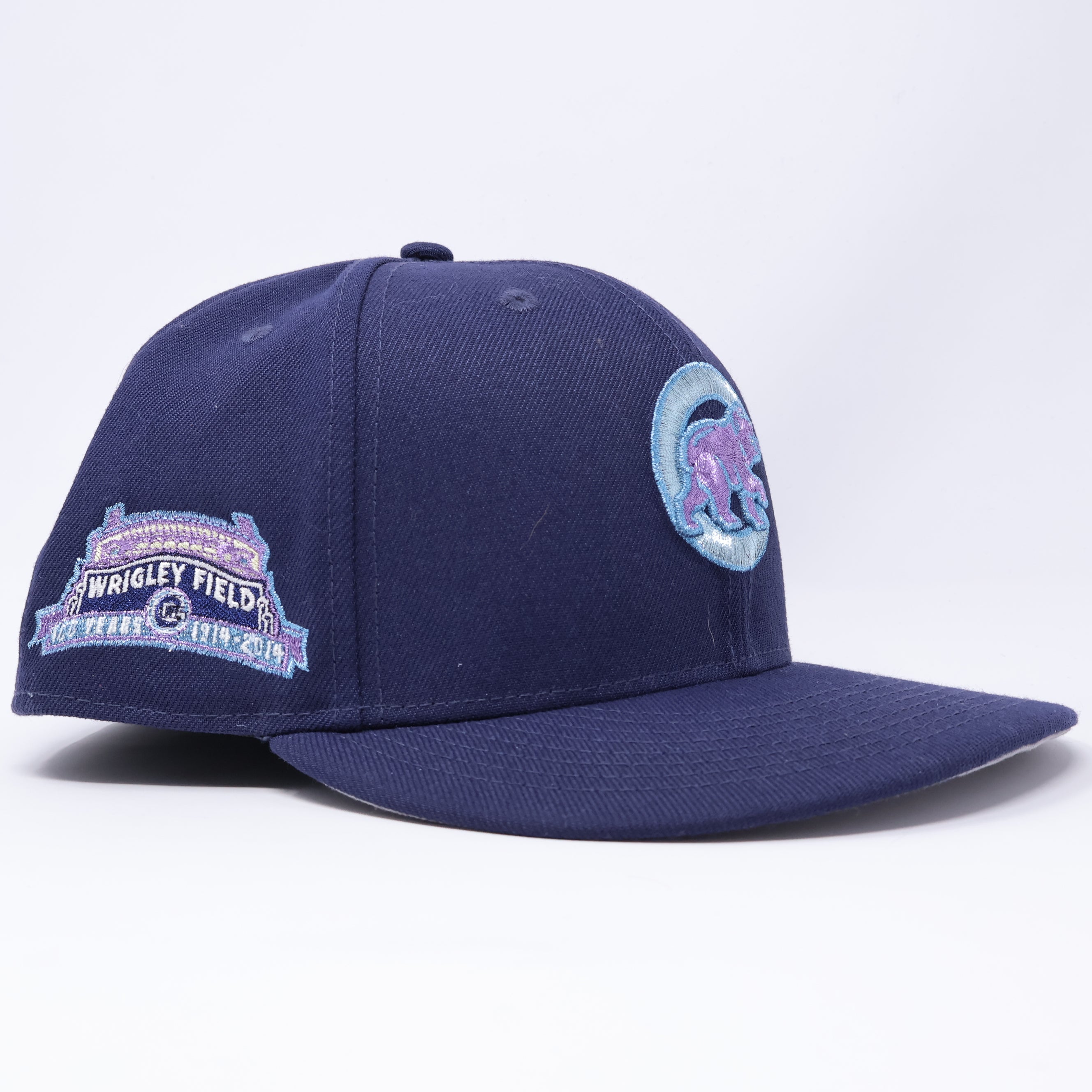 USED 3/8 Navy Chicago Cubs Wrigley Field 59fifty New Era Fitted Hat Cap