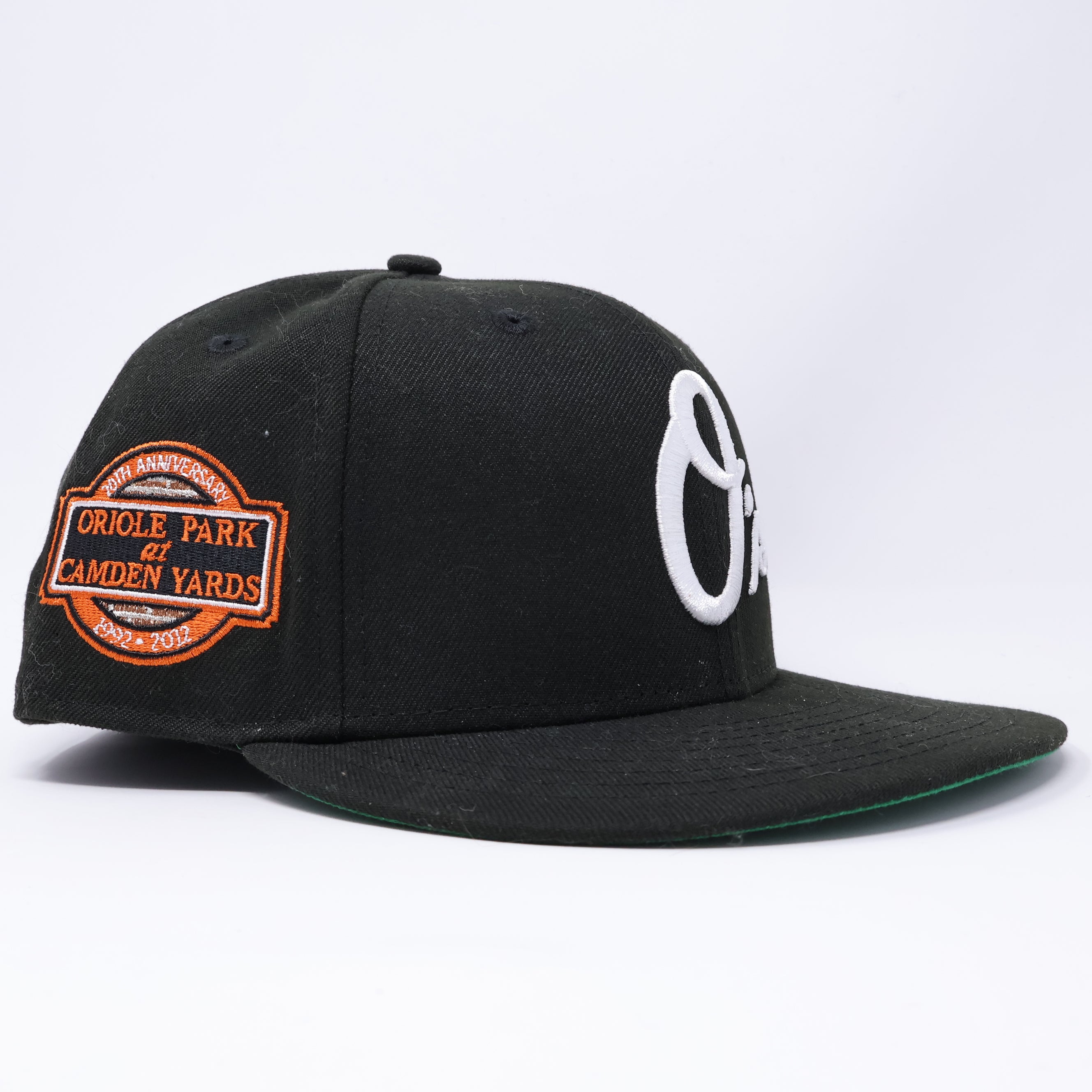 USED 1/2 Black Baltimore Orioles Camden Yards 59fifty New Era Fitted Hat Cap