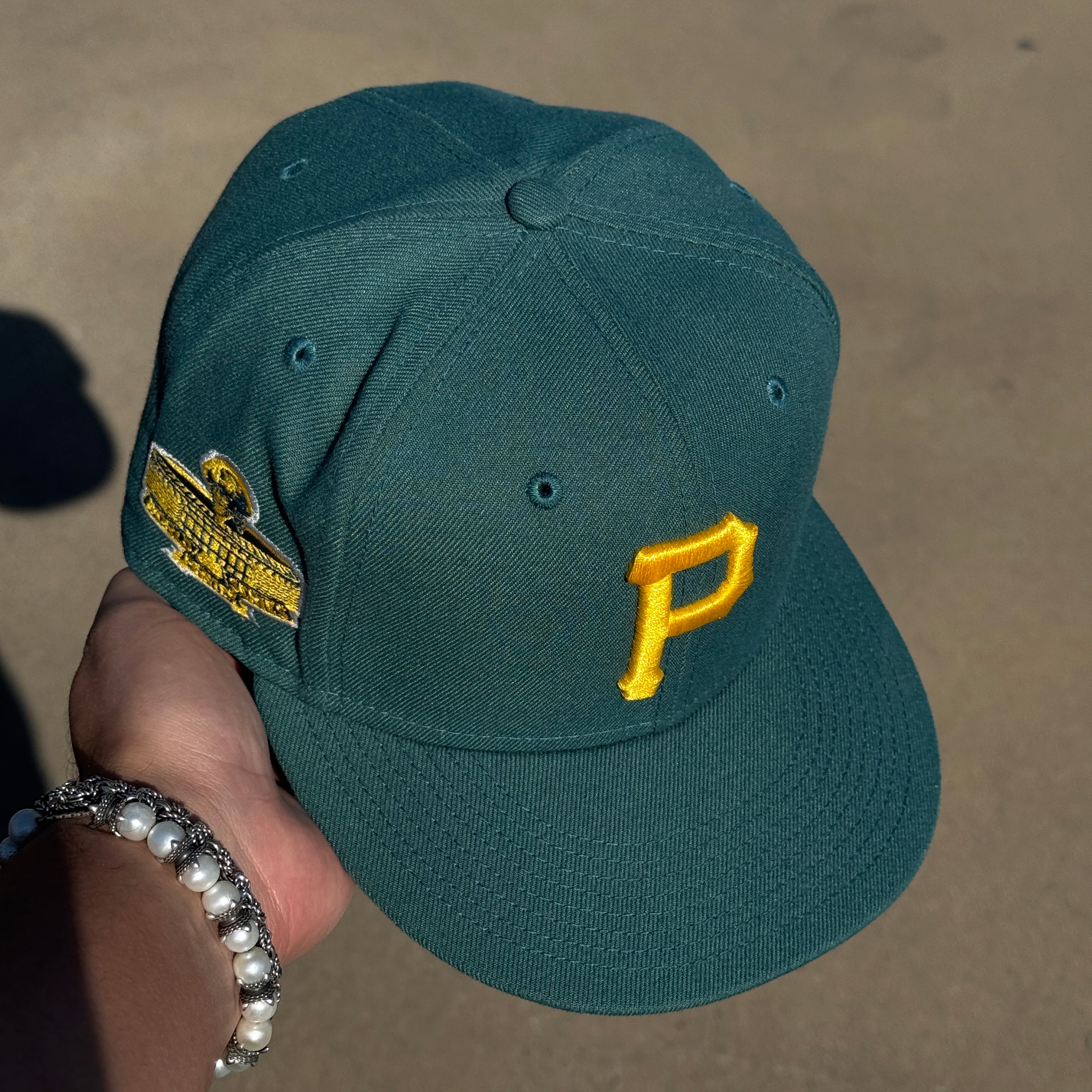 USED 5/8 Green Pittsburgh Pirates World Series 59fifty New Era Fitted Hat Cap