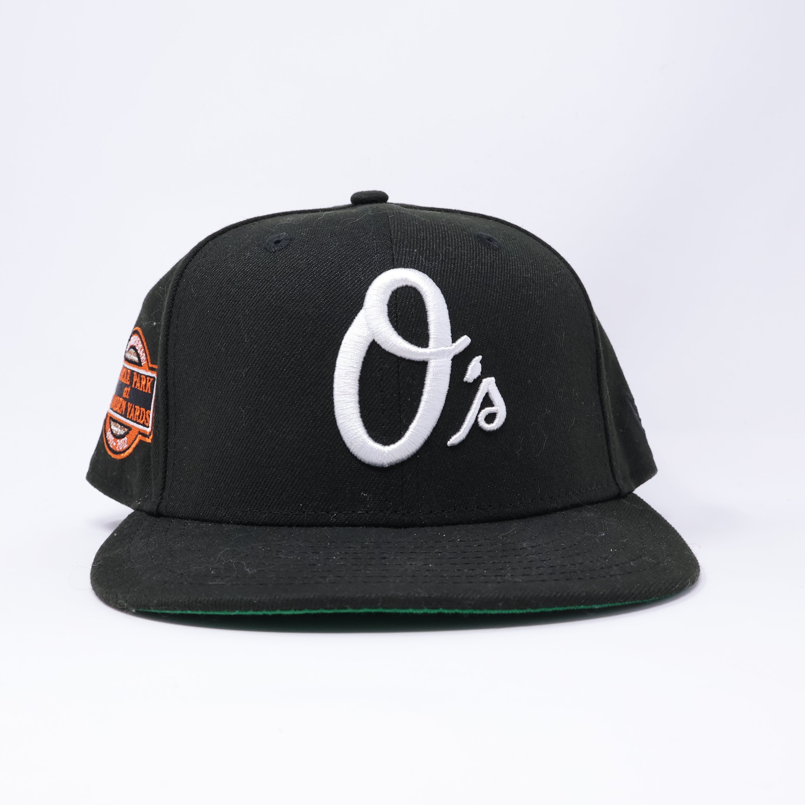 USED 1/2 Black Baltimore Orioles Camden Yards 59fifty New Era Fitted Hat Cap