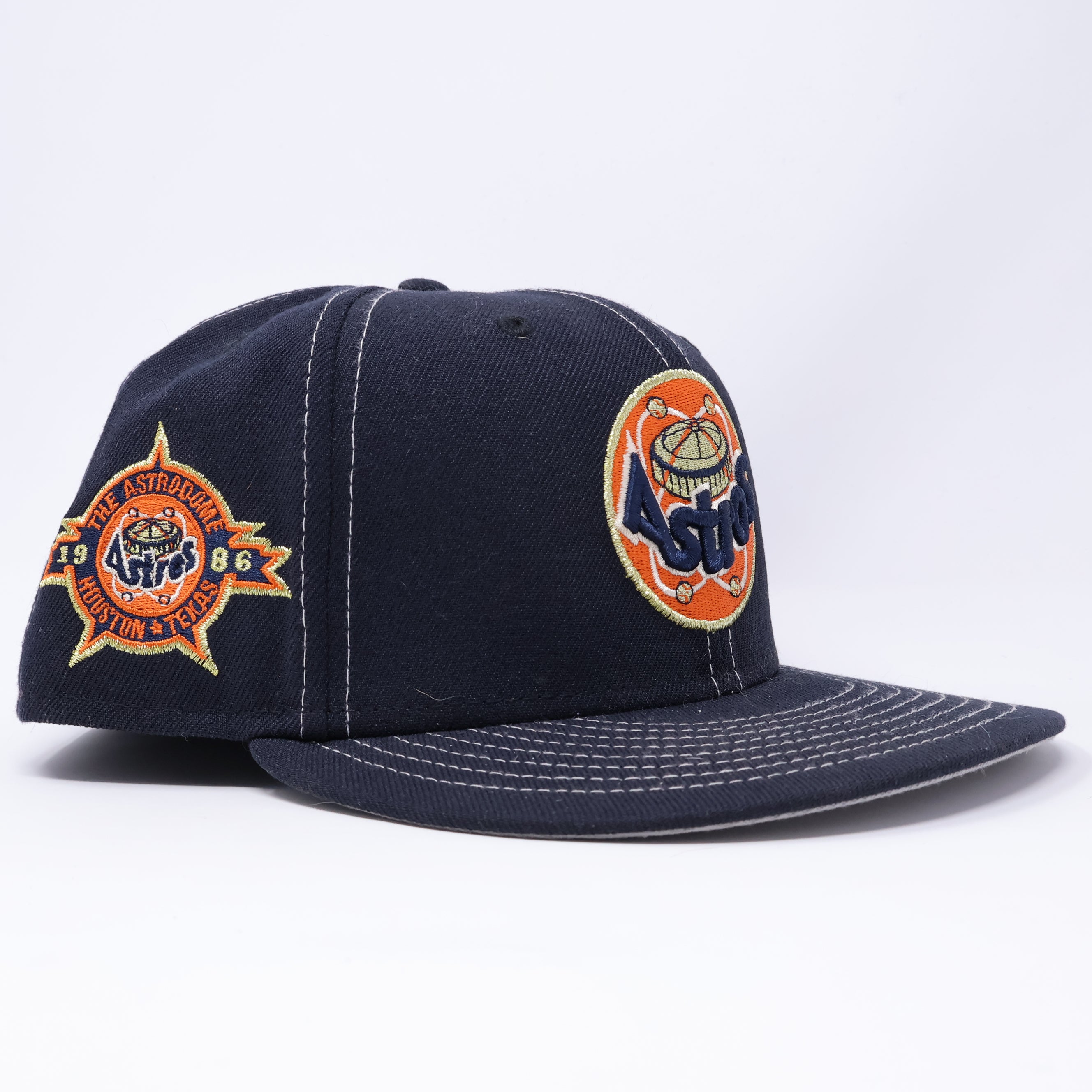 USED 3/8 Navy Houston Astros 1986 Astrodome 59fifty New Era Fitted Hat Cap