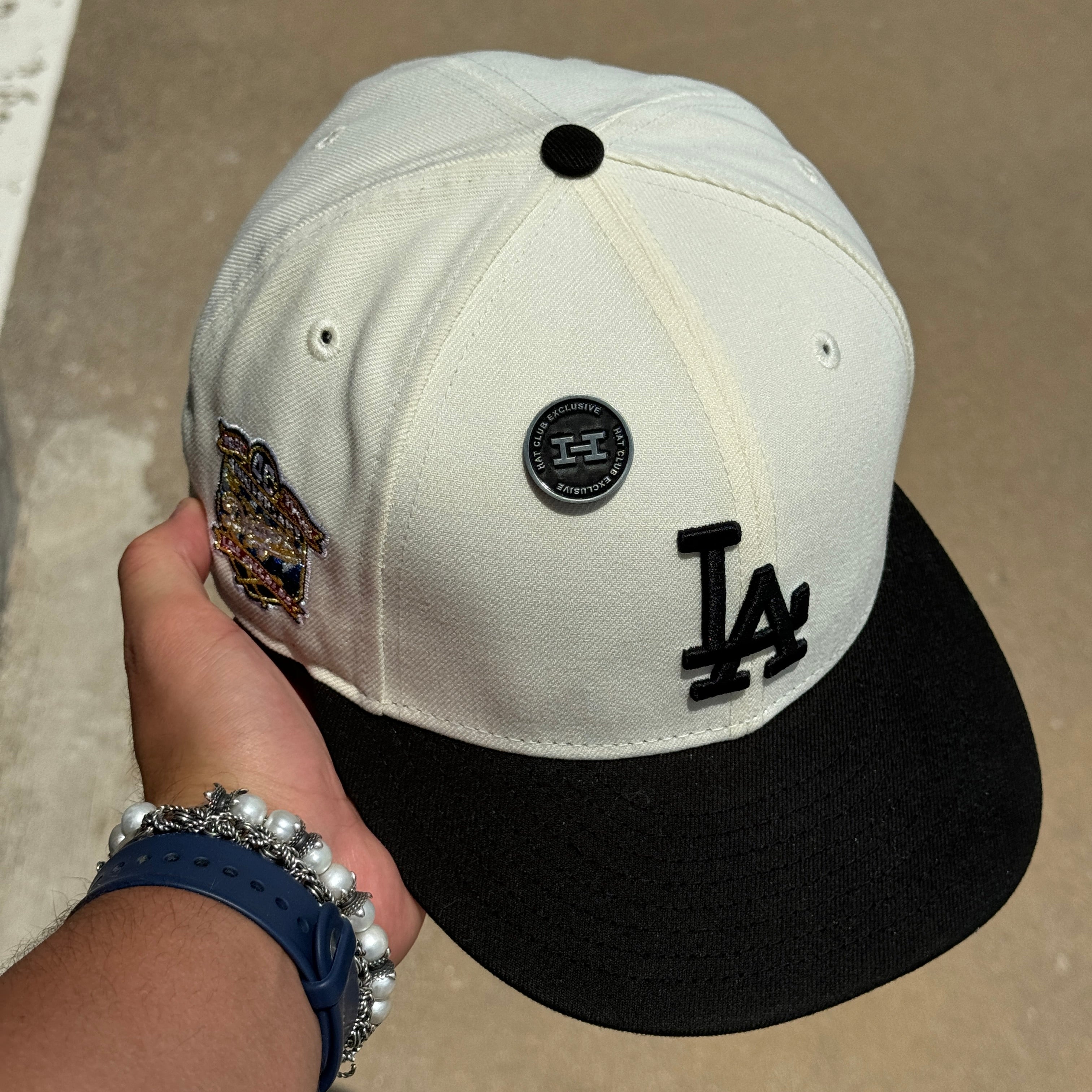 USED 3/4 Chrome Los Angeles 40th Anniversary 59fifty New Era Fitted Hat Cap