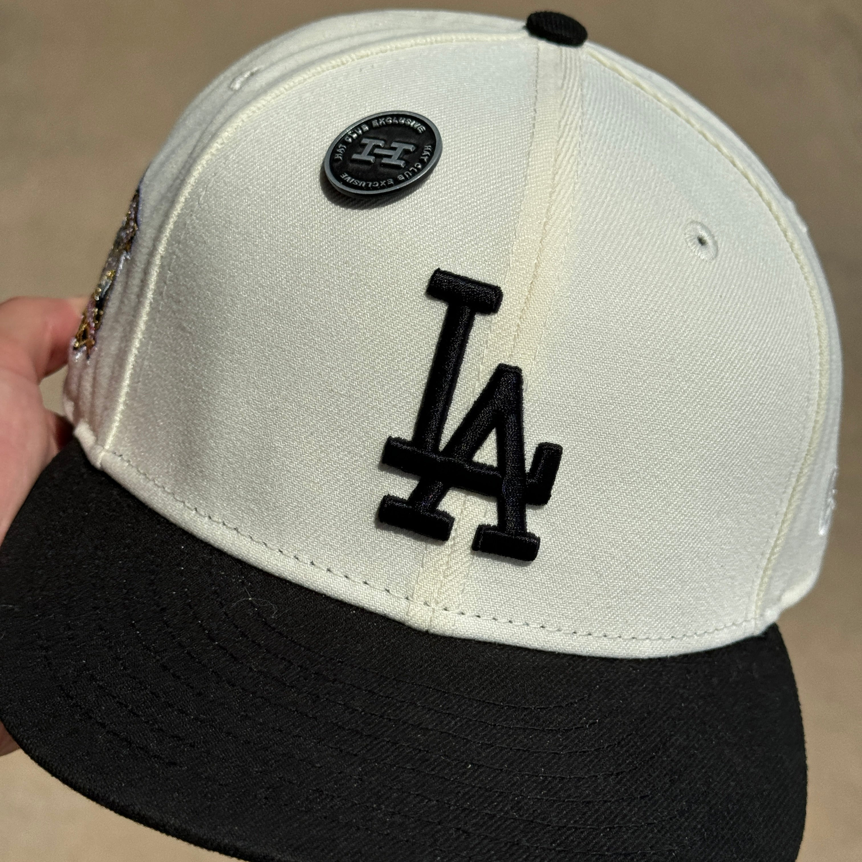 USED 3/4 Chrome Los Angeles 40th Anniversary 59fifty New Era Fitted Hat Cap