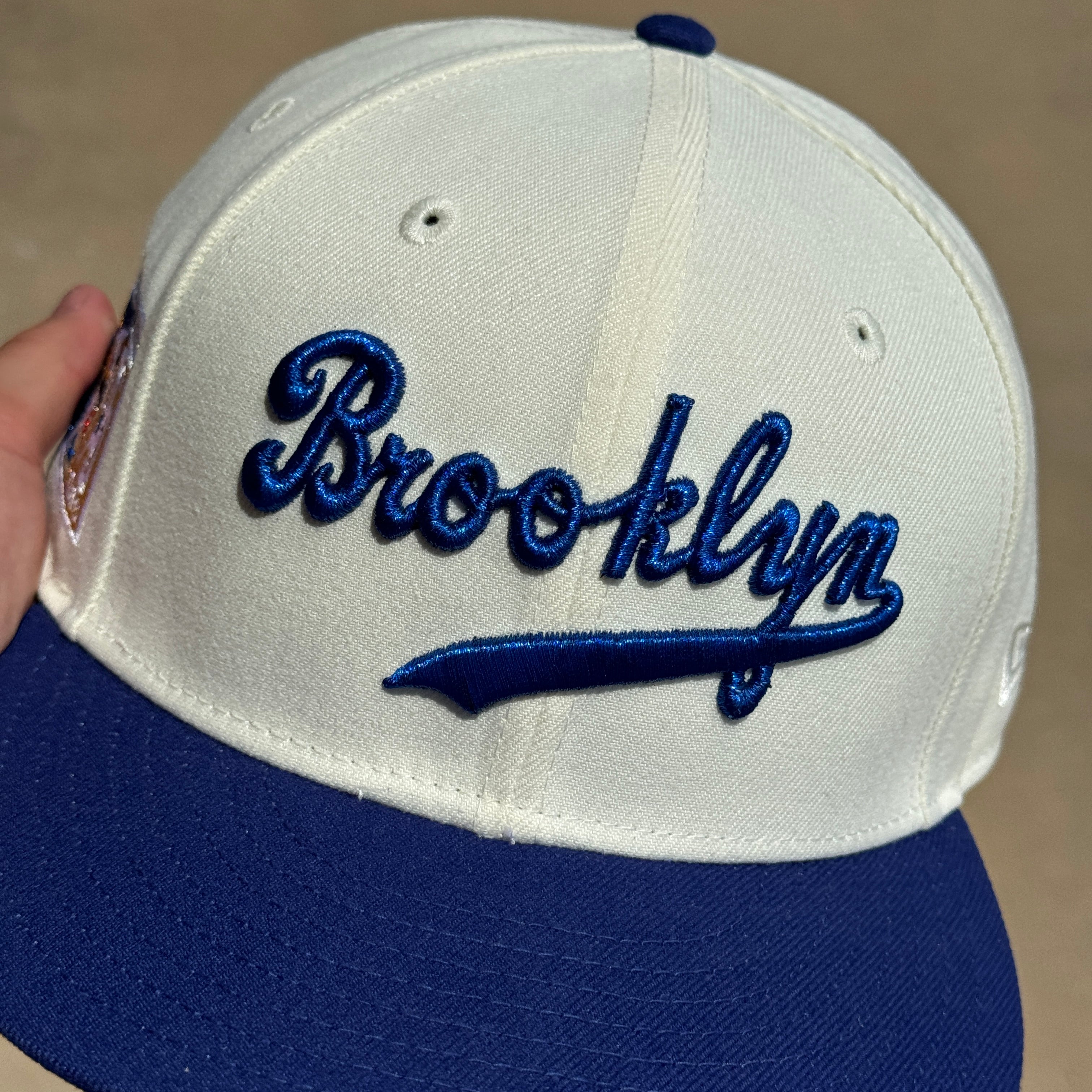 USED 3/4 Chrome Brooklyn Dodgers Jackie Robinson 75th 59fifty New Era Fitted Hat Cap