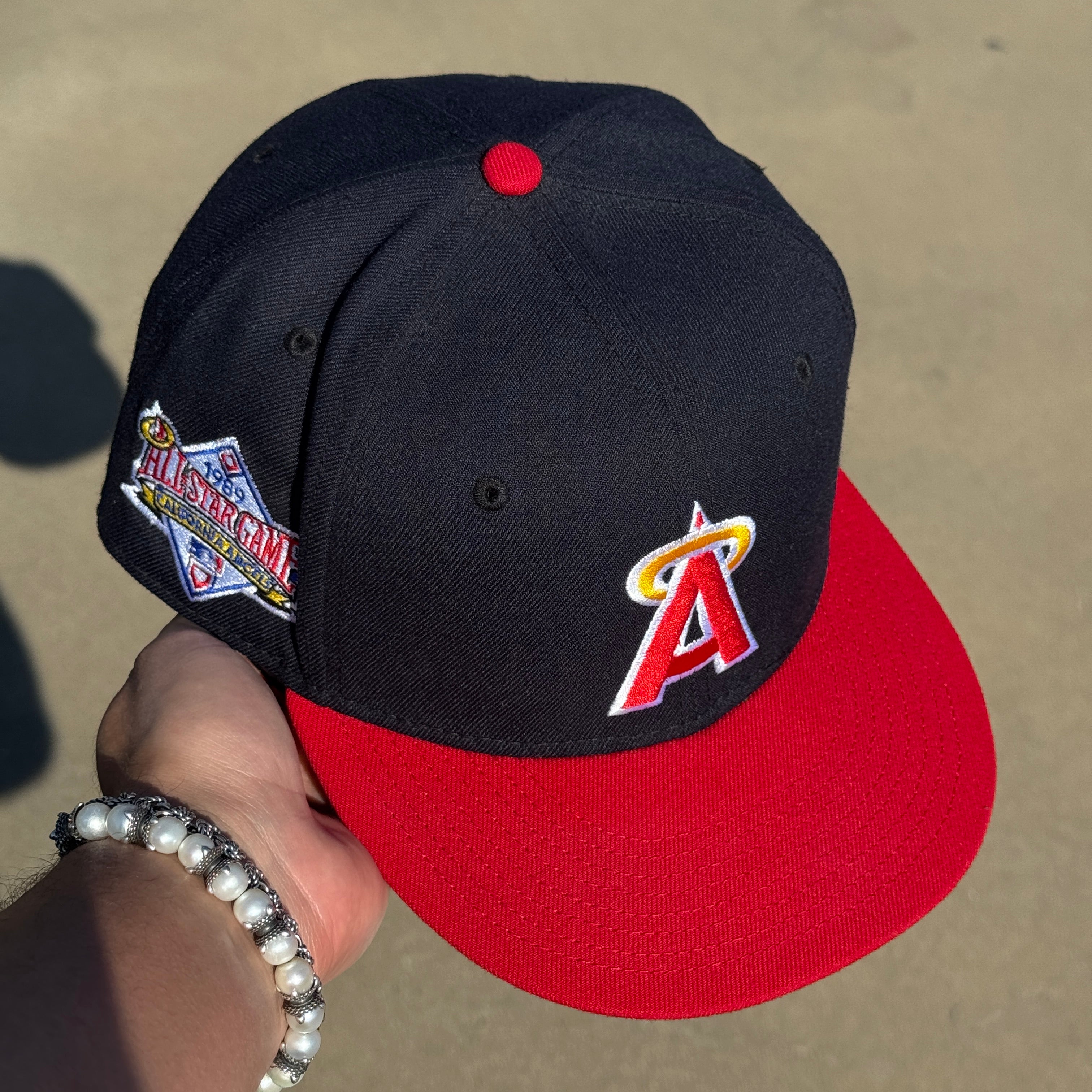 USED 5/8 Navy Los Angeles Angels 1989 All Star Game 59fifty New Era Fitted Hat Cap