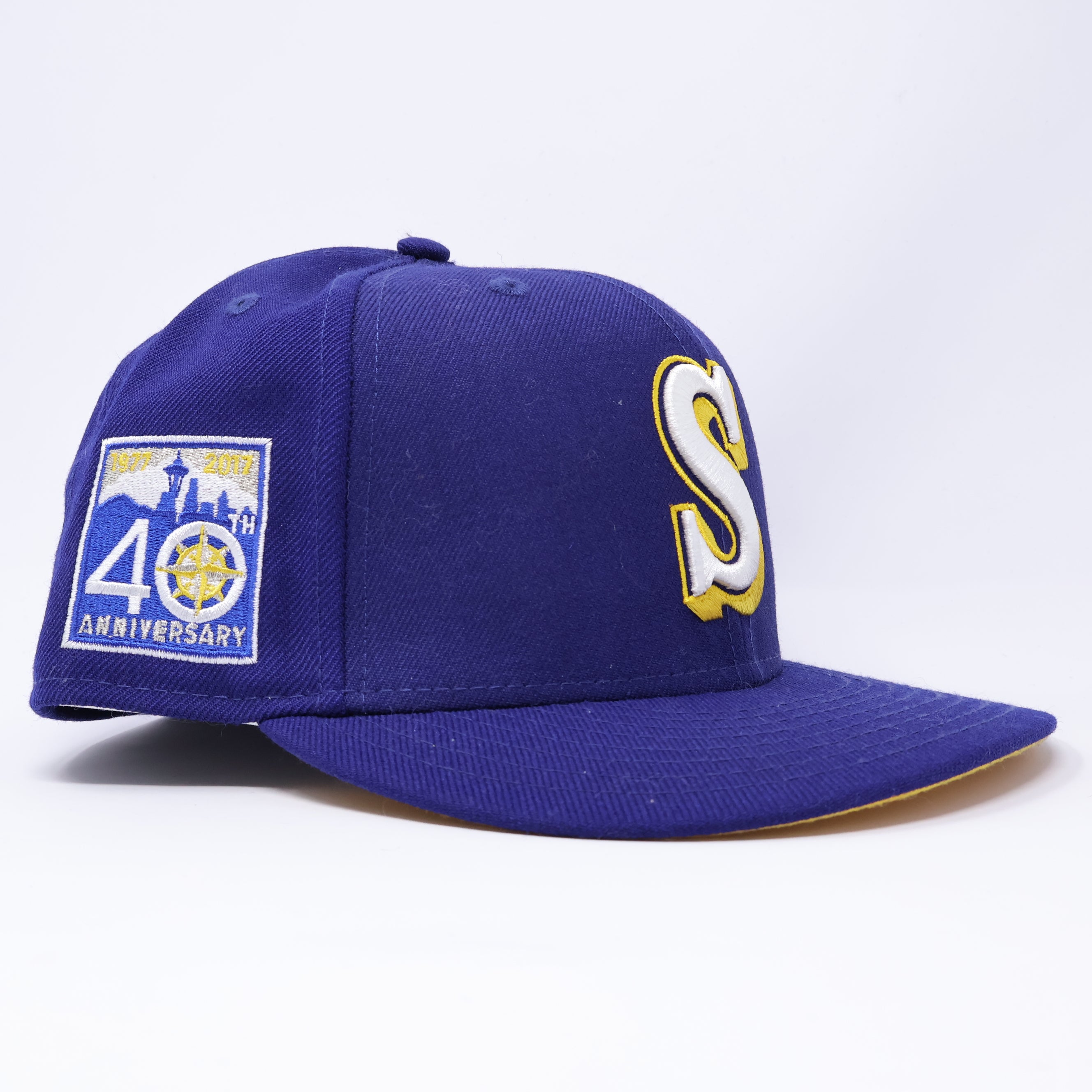 USED 1/2 Blue Seattle Mariners 40th Anniversary 59fifty New Era Fitted Hat Cap