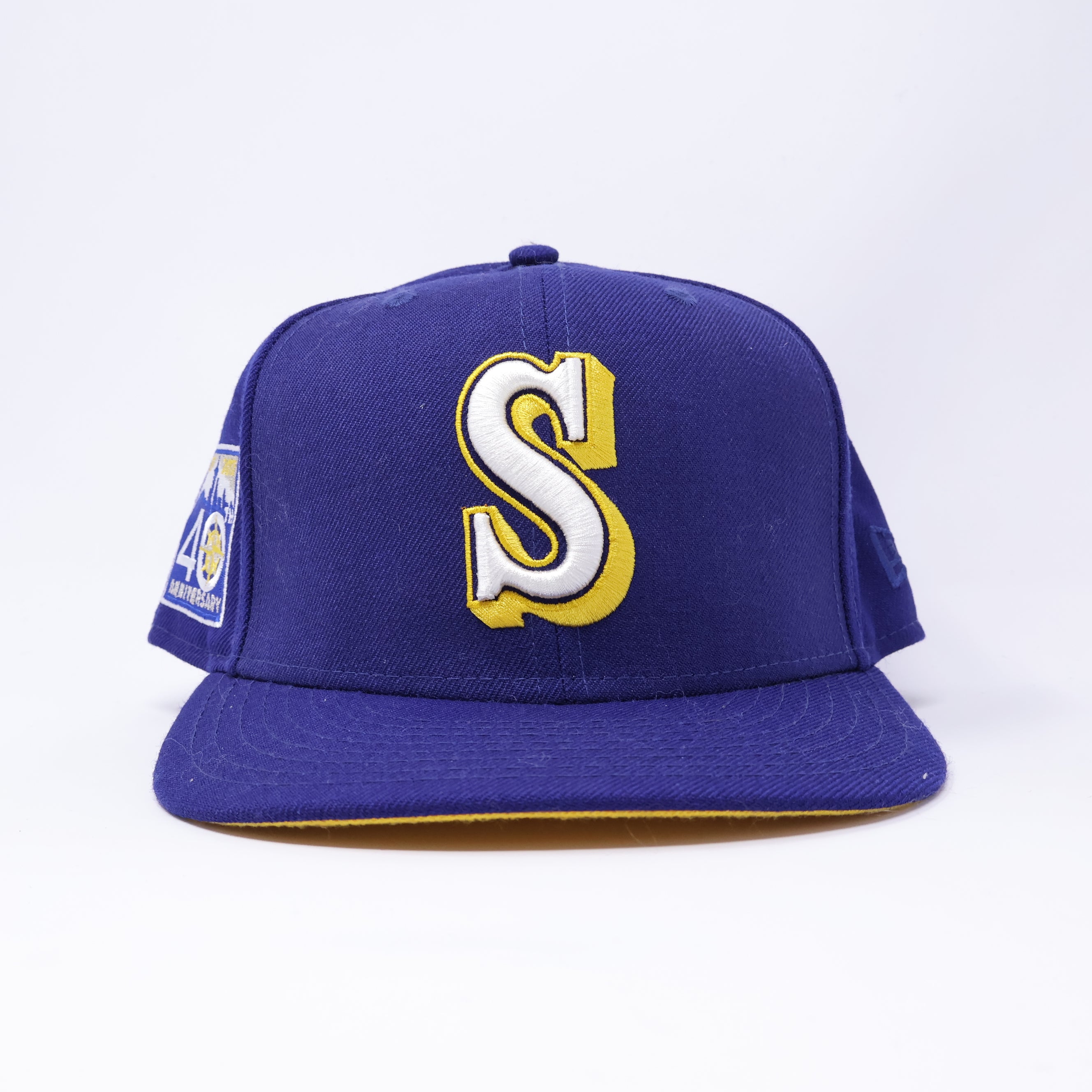 USED 1/2 Blue Seattle Mariners 40th Anniversary 59fifty New Era Fitted Hat Cap