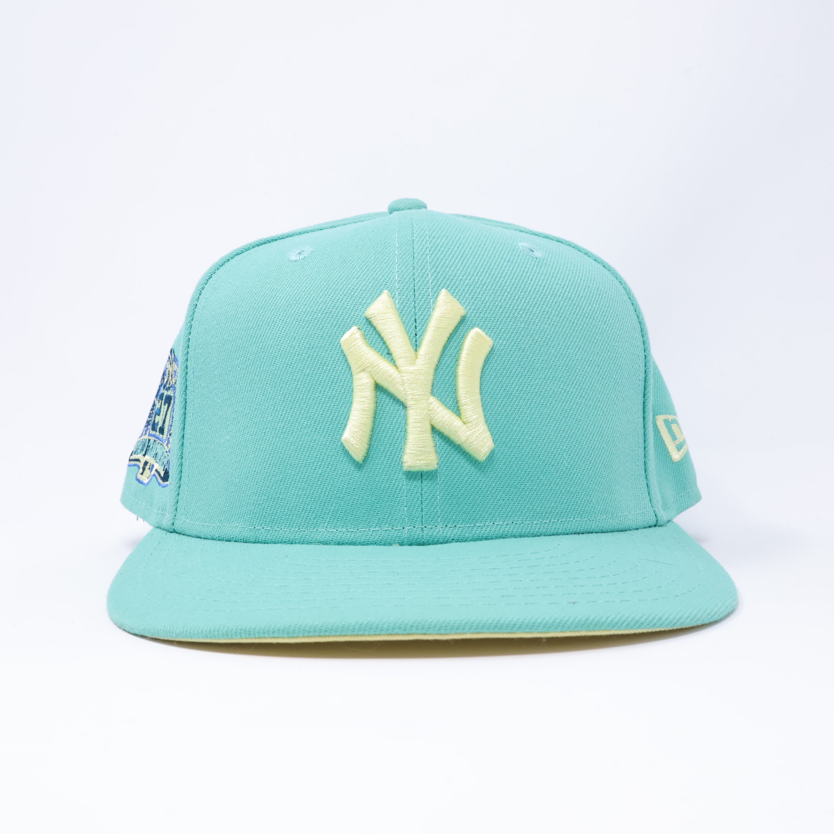 USED 3/8 Blue New York Yankees World Championships 59fifty New Era Fitted Hat Cap