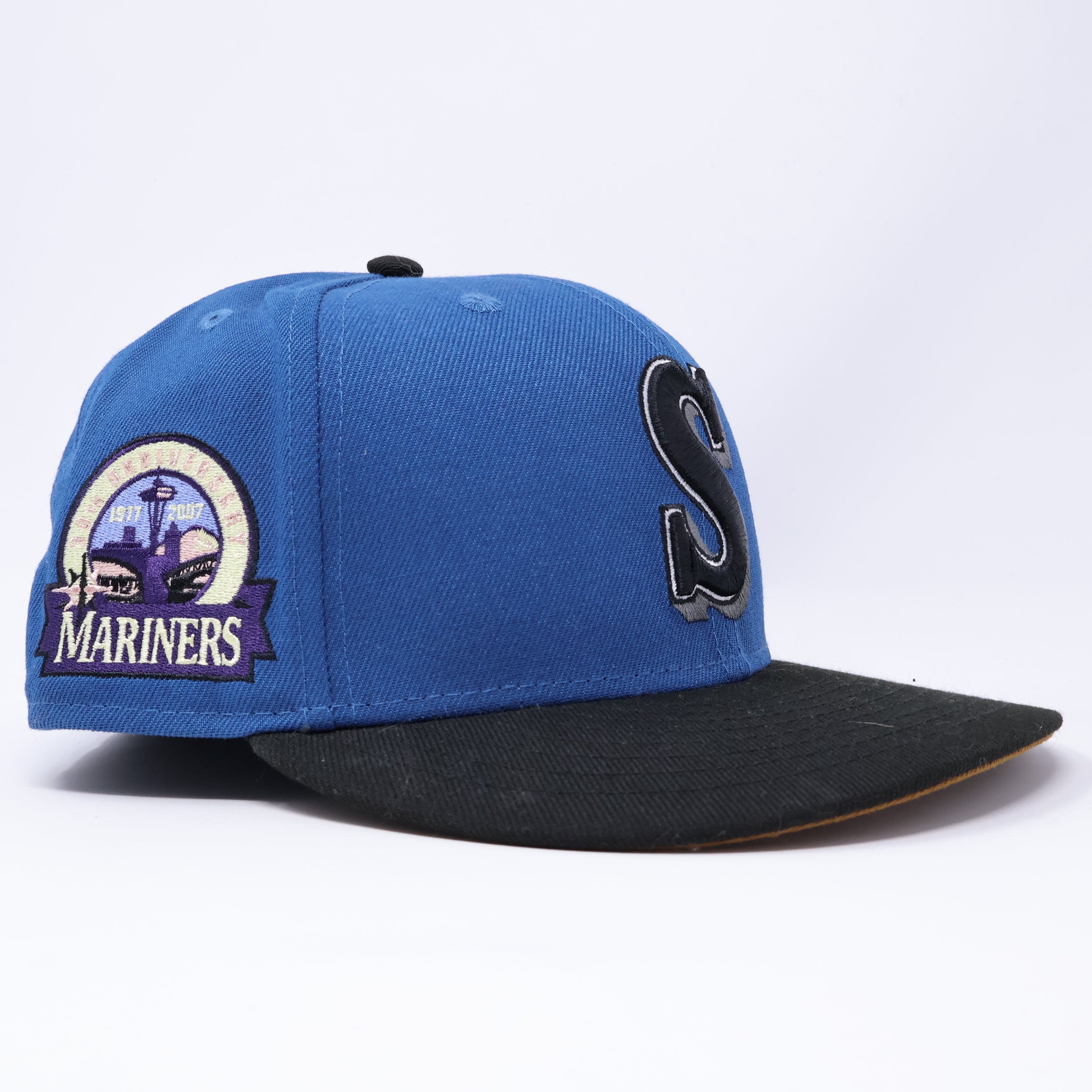 USED 3/8 Blue Seattle Mariners 30th Anniversary 59fifty New Era Fitted Hat Cap