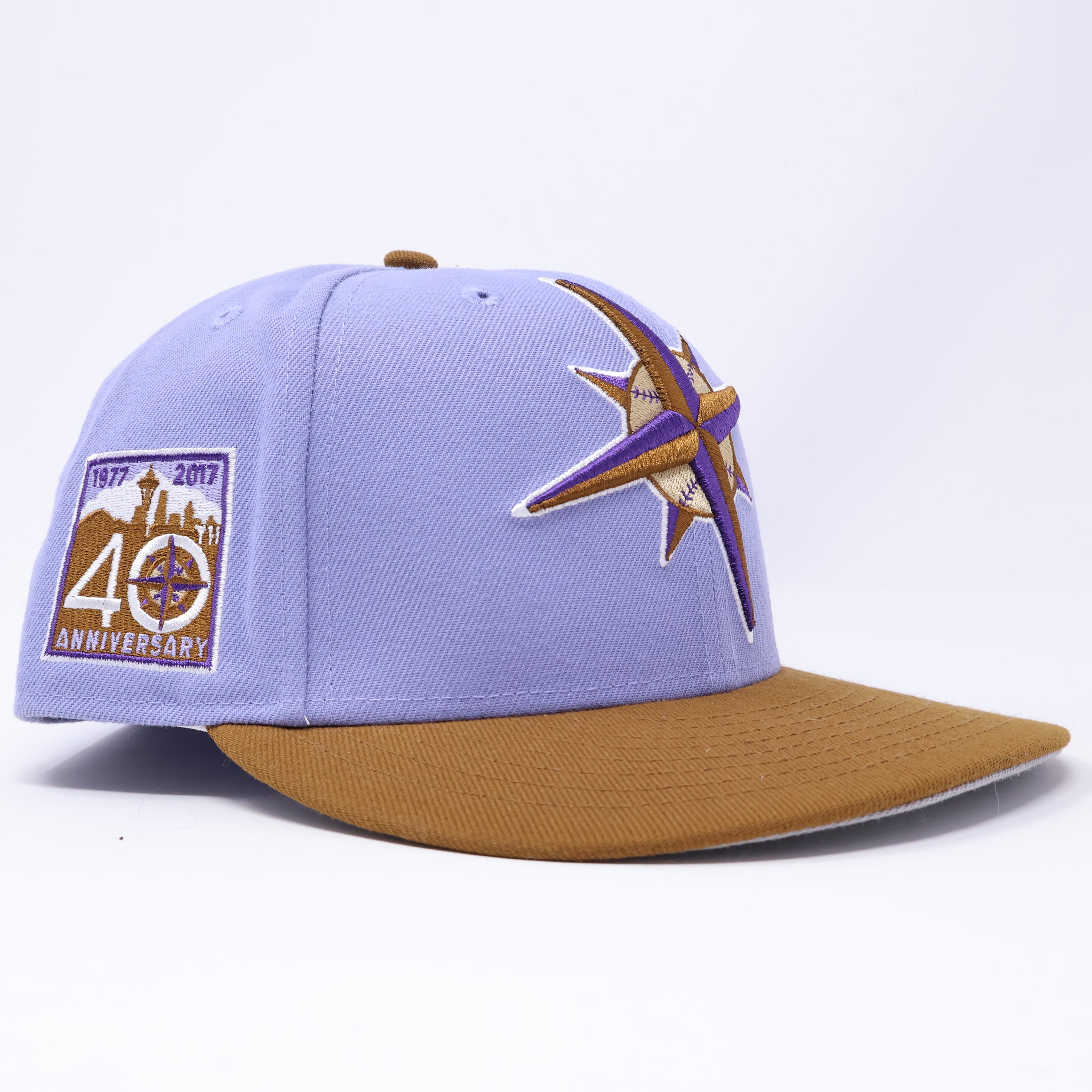 USED 1/2 Lavender Seattle Mariners 40th Anniversary 59fifty New Era Fitted Hat Cap