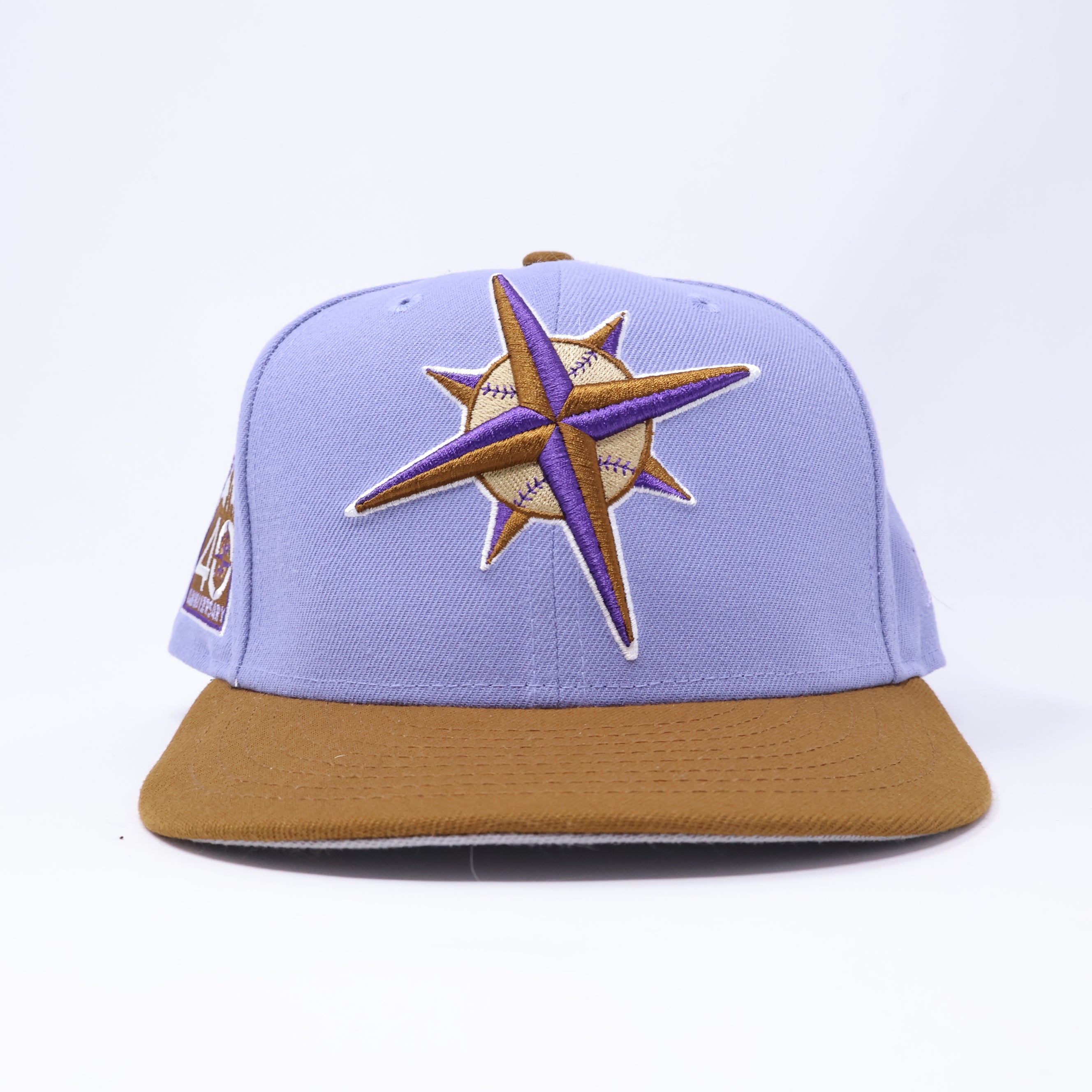 USED 1/2 Lavender Seattle Mariners 40th Anniversary 59fifty New Era Fitted Hat Cap