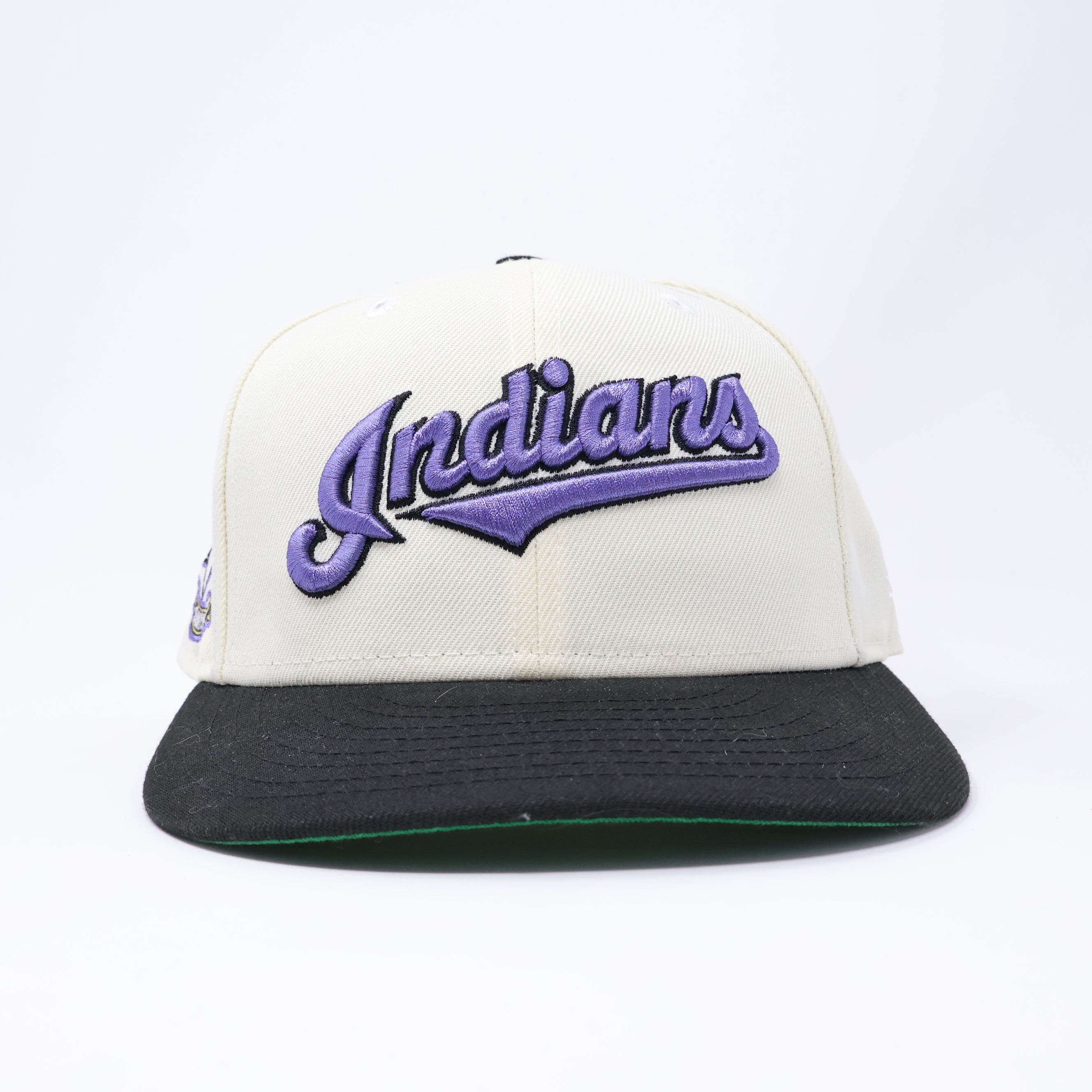 USED 1/4 Chrome Cleveland Indians Jacobs Field 59fifty New Era Fitted Hat Cap