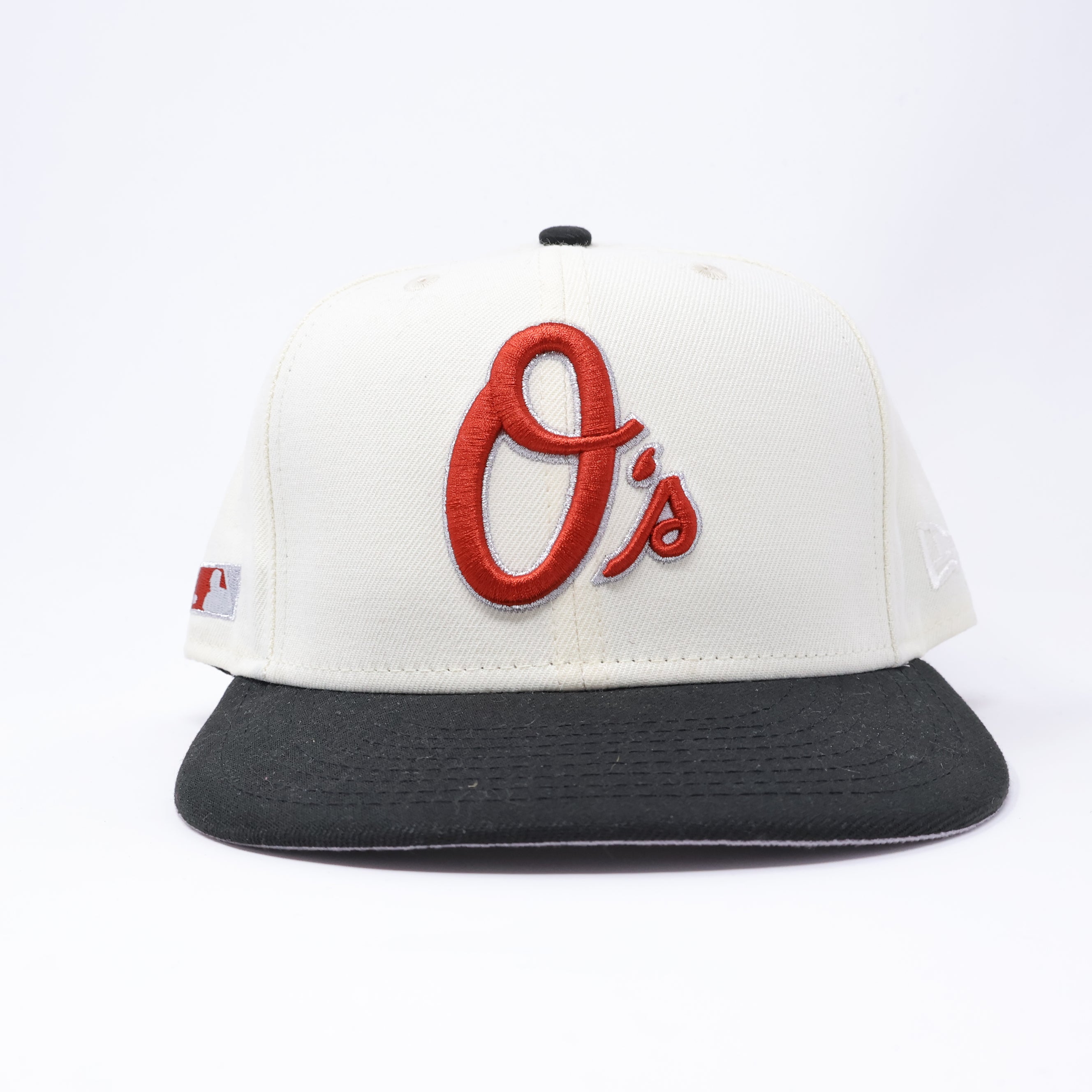 USED 3/8 Chrome Baltimore Orioles Side Batterman 59fifty New Era Fitted Hat Cap
