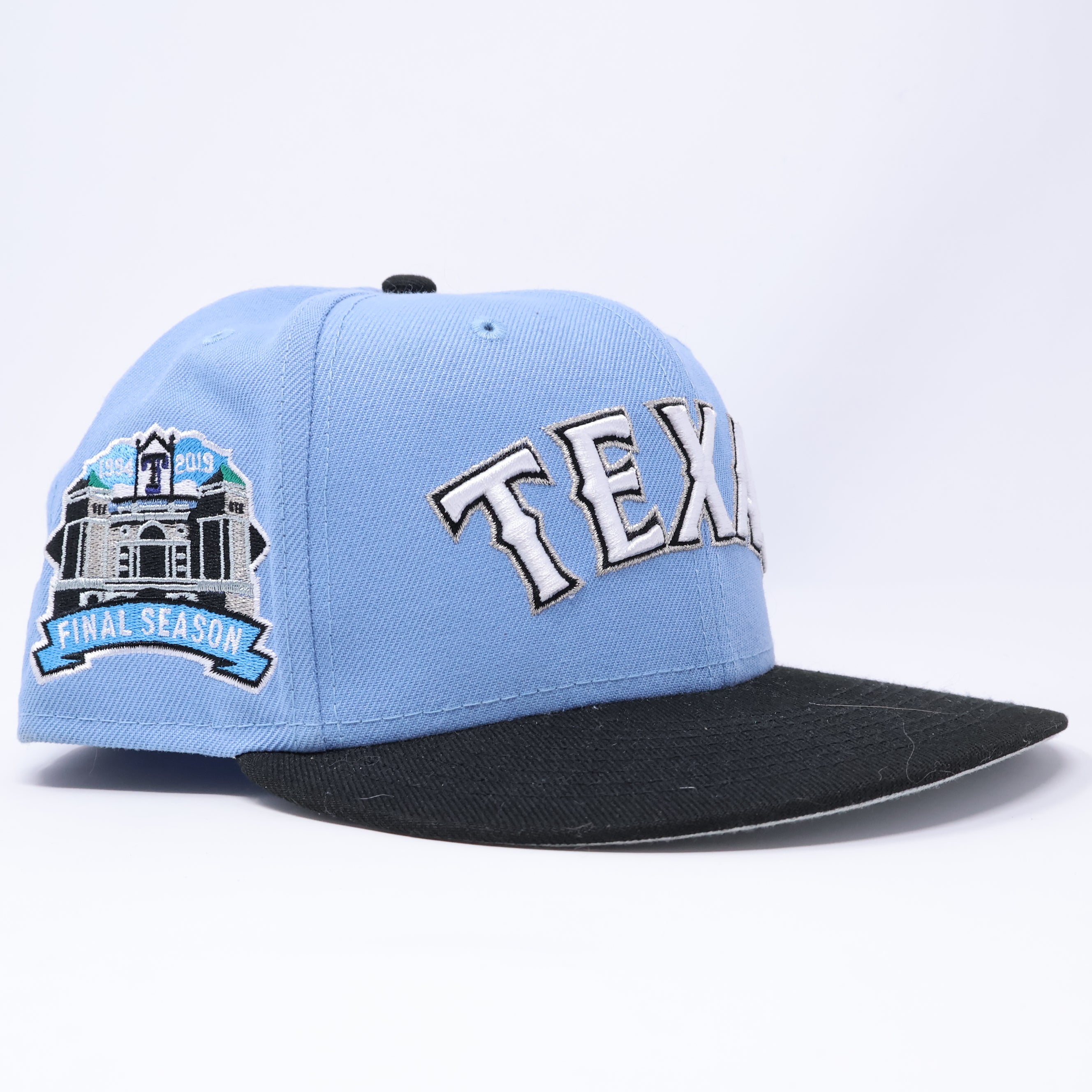 USED 3/8 Blue Dallas Texas Rangers Final Season 59fifty New Era Fitted Hat Cap