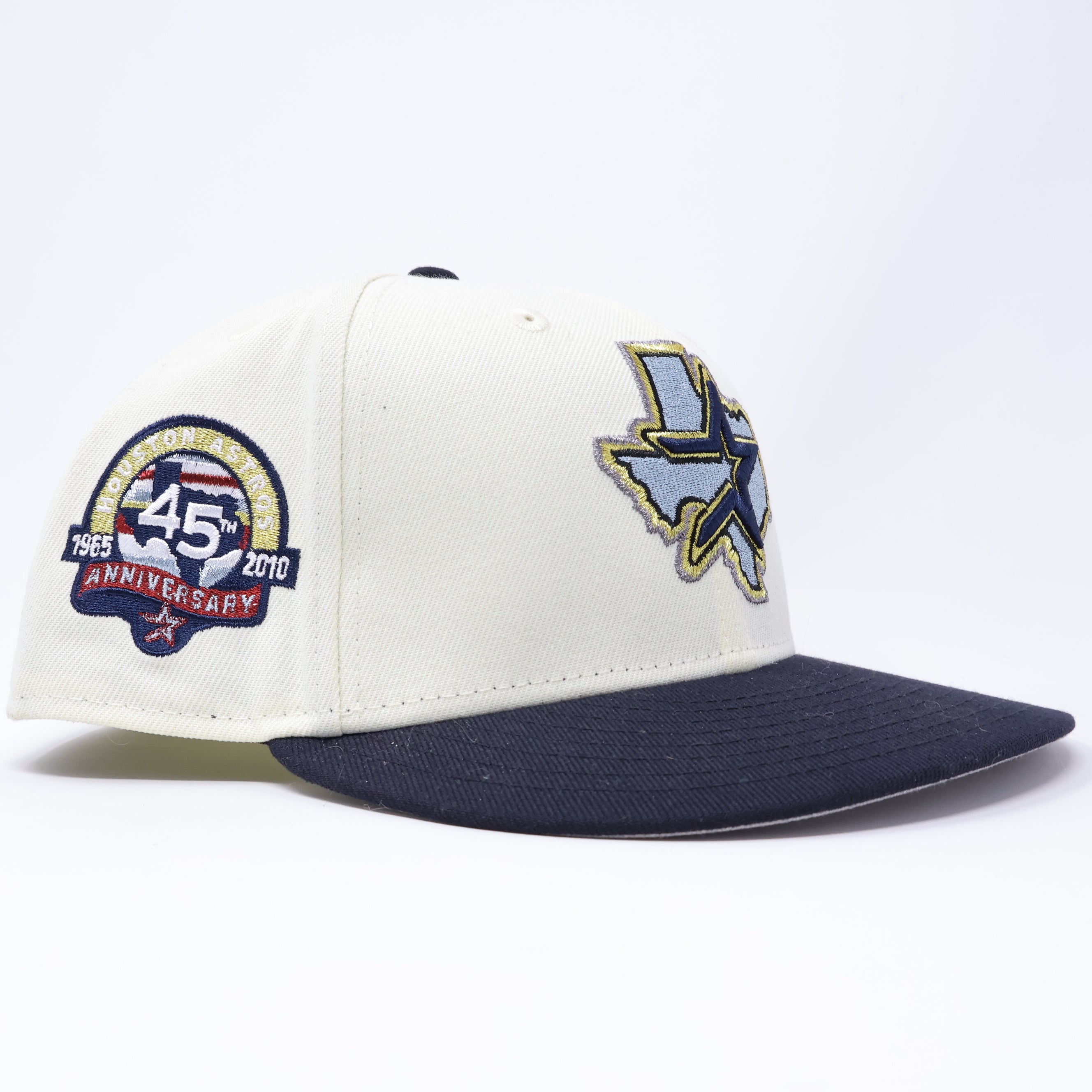 USED 1/2 Chrome Houston Astros 45th Anniversary 59fifty New Era Fitted Hat Cap