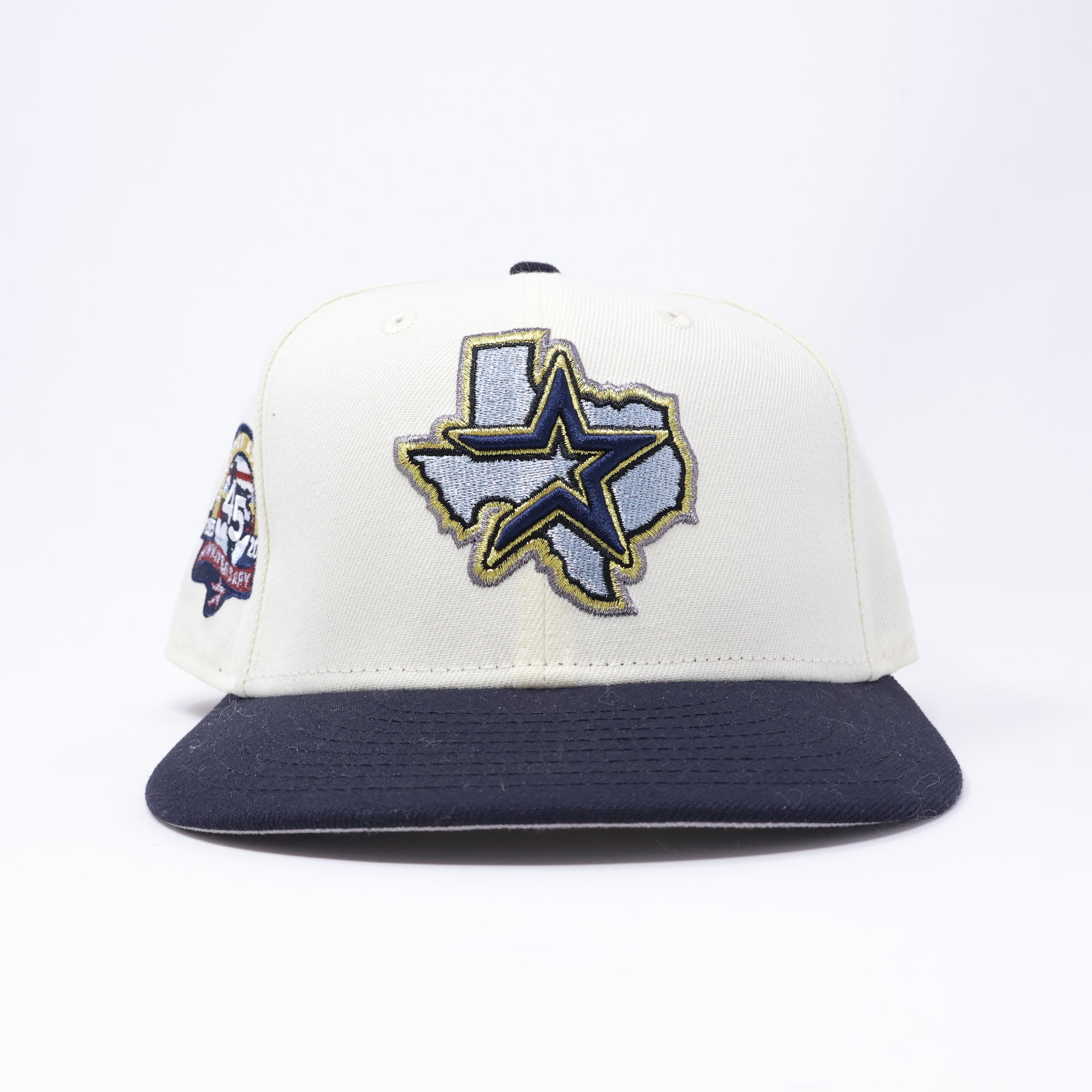 USED 1/2 Chrome Houston Astros 45th Anniversary 59fifty New Era Fitted Hat Cap