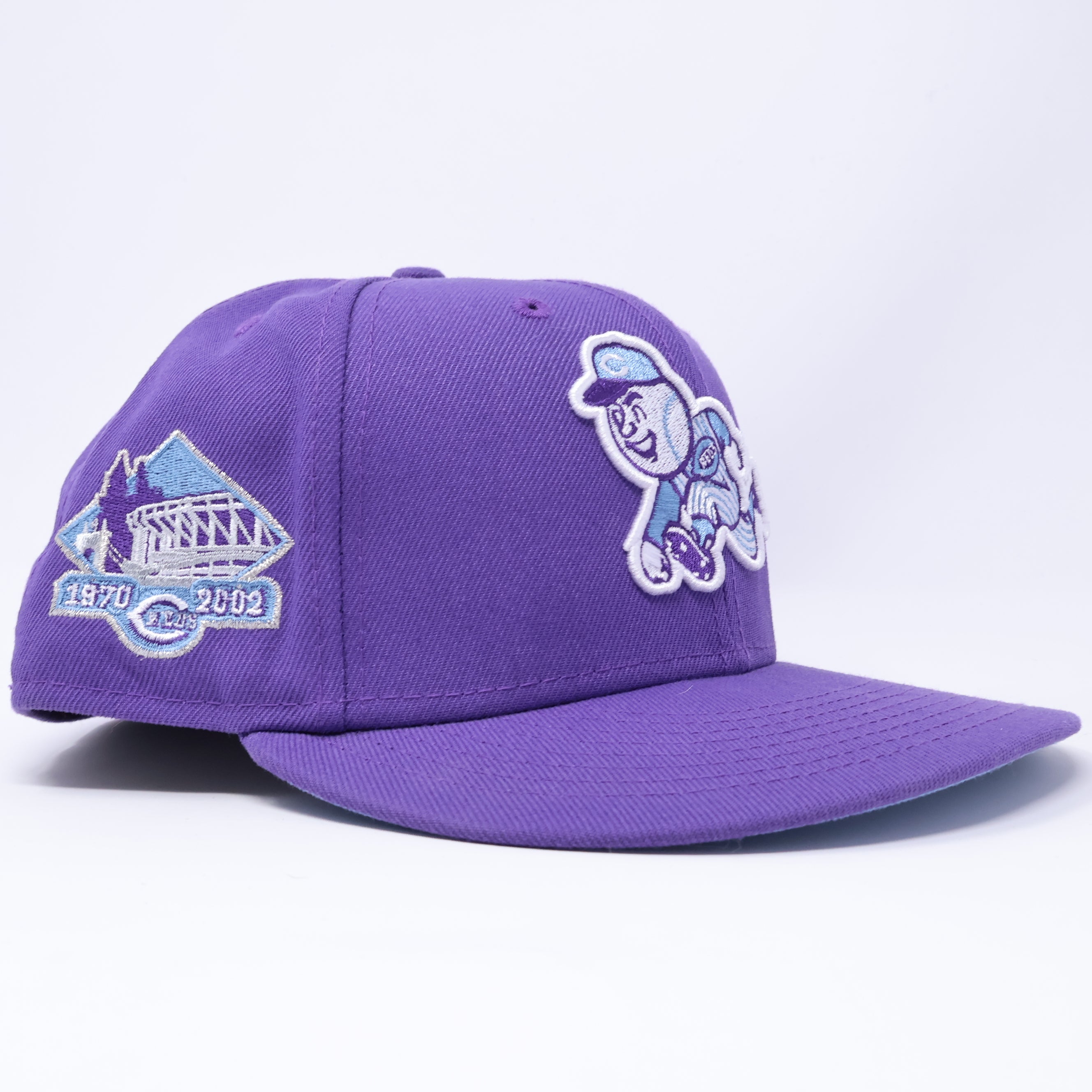 USED 1/2 Purple Cincinnati Reds 1970-2002 59fifty New Era Fitted Hat Cap