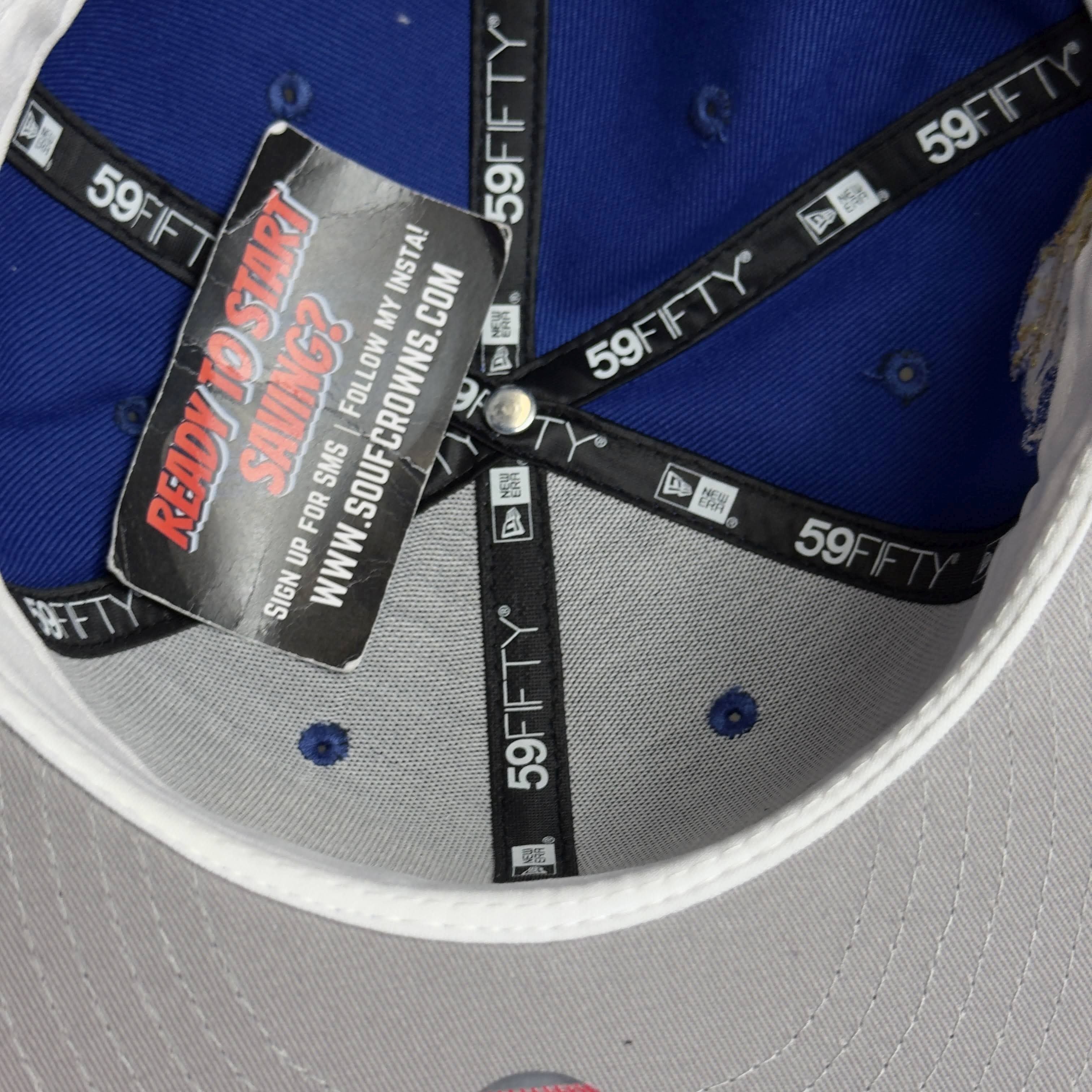 NWT 1/4 Blue Kansas City Royals 50th Anniversary 59fifty New Era Fitted Hat Cap