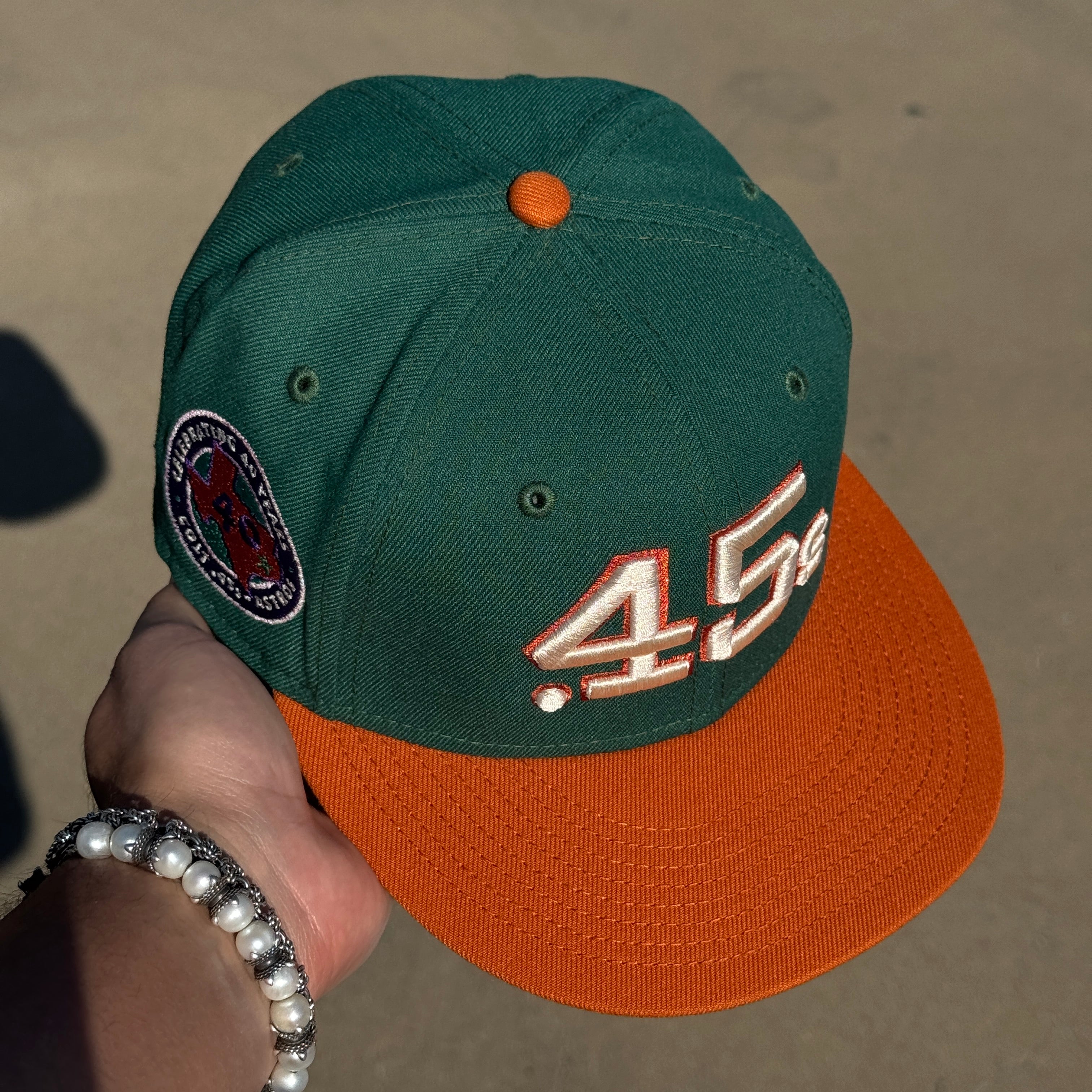 USED 1/8 Green Houston Astros Colt 45 40 Years 59fifty New Era Fitted Hat Cap