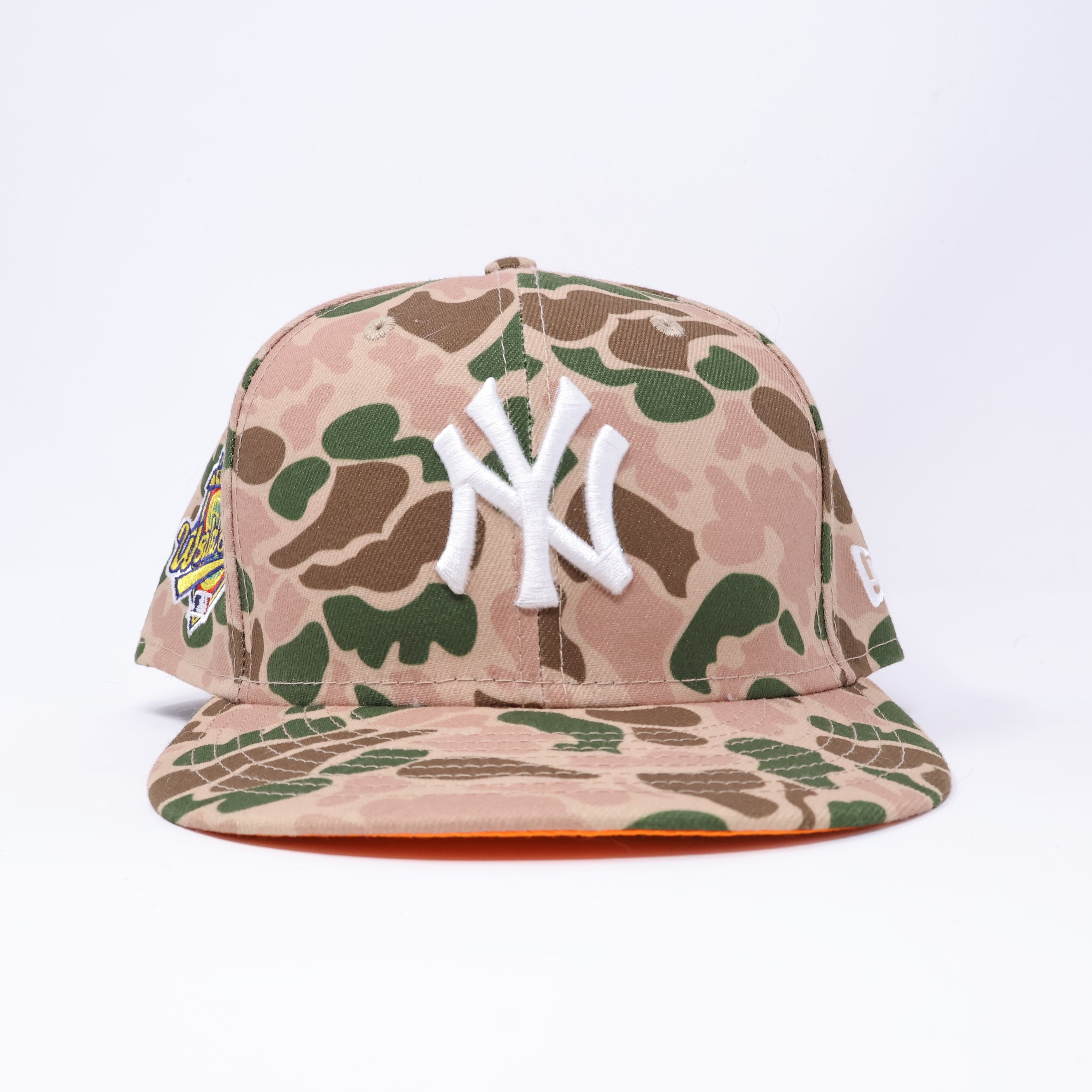 USED 1/2 Camo New York Yankees 1996 World Series 59fifty New Era Fitted Hat Cap