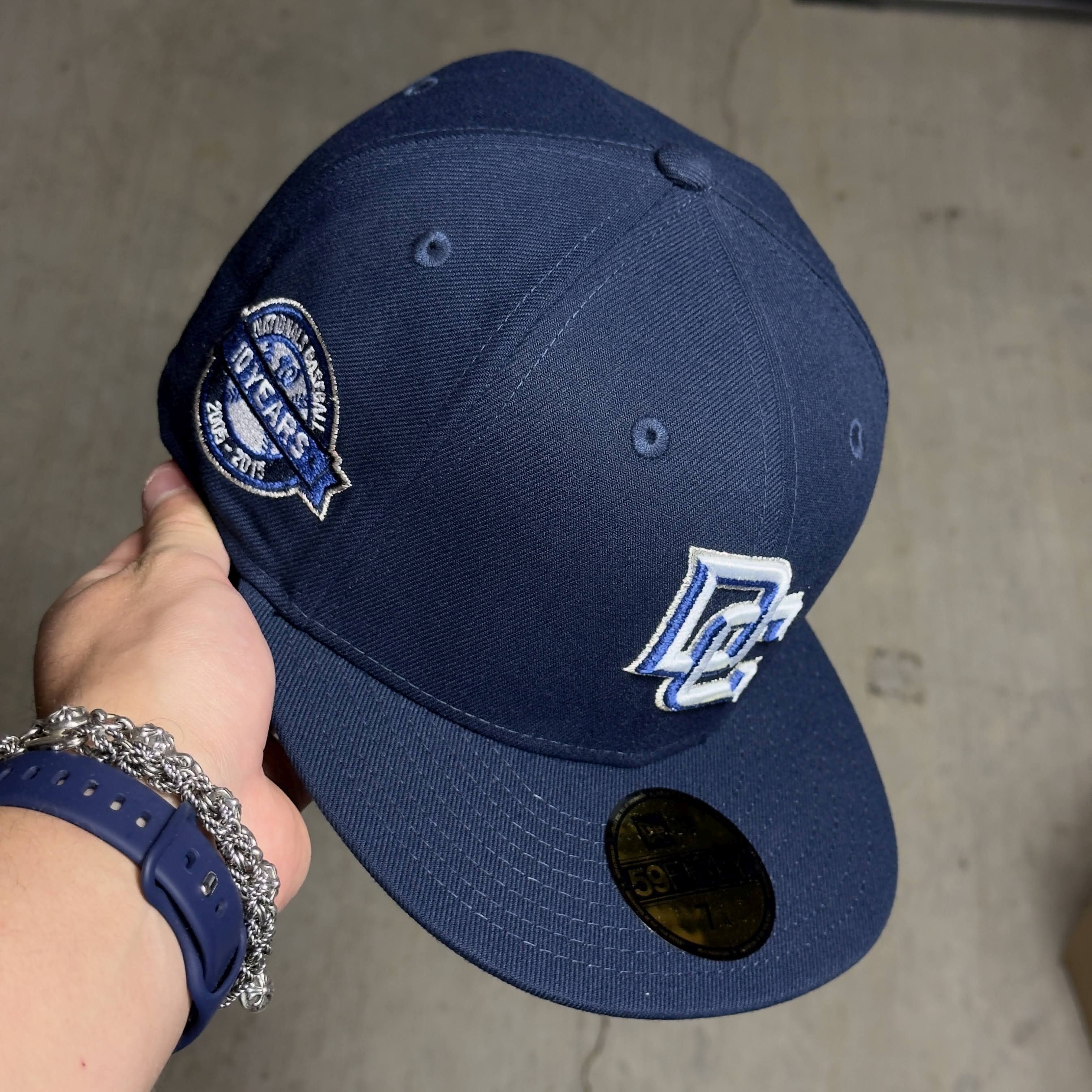 NWT 1/4 Navy Washington Nationals 10 Years 59fifty New Era Fitted Hat Cap
