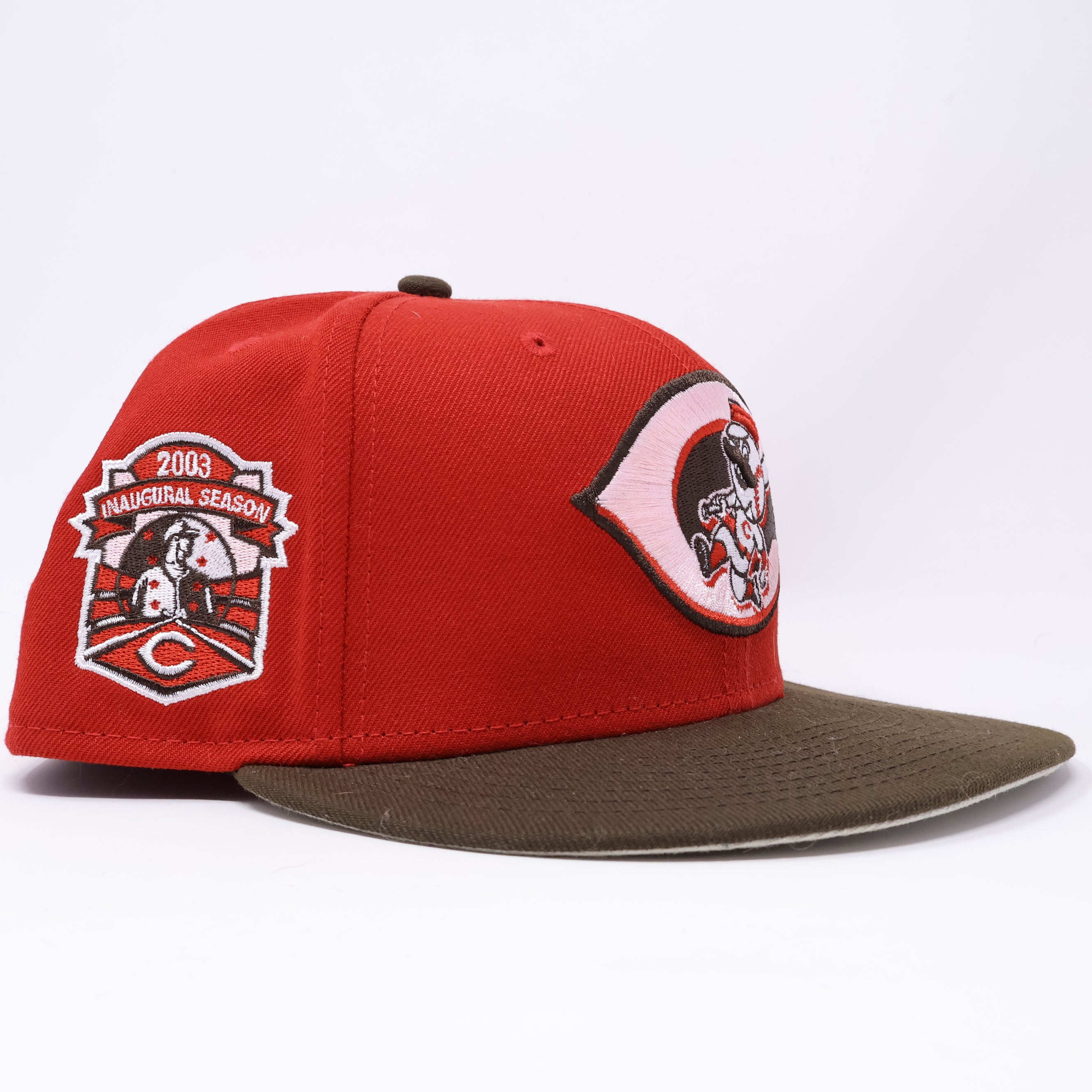 USED 1/2 Red Cincinnati Reds 2003 Inaugural 59fifty New Era Fitted Hat Cap