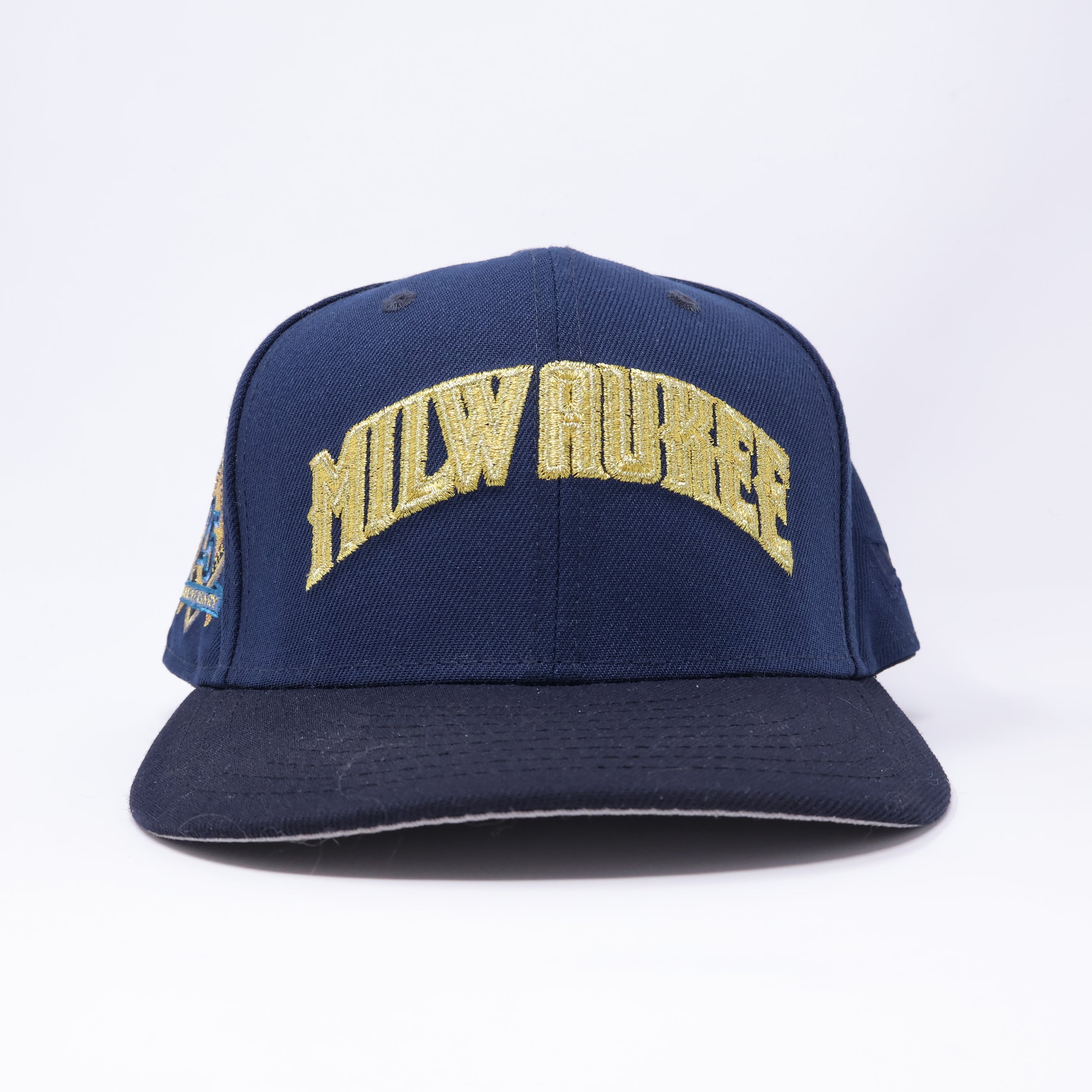 USED 3/8 Navy Milwaukee Brewers 25th Anniversary 59fifty New Era Fitted Hat Cap
