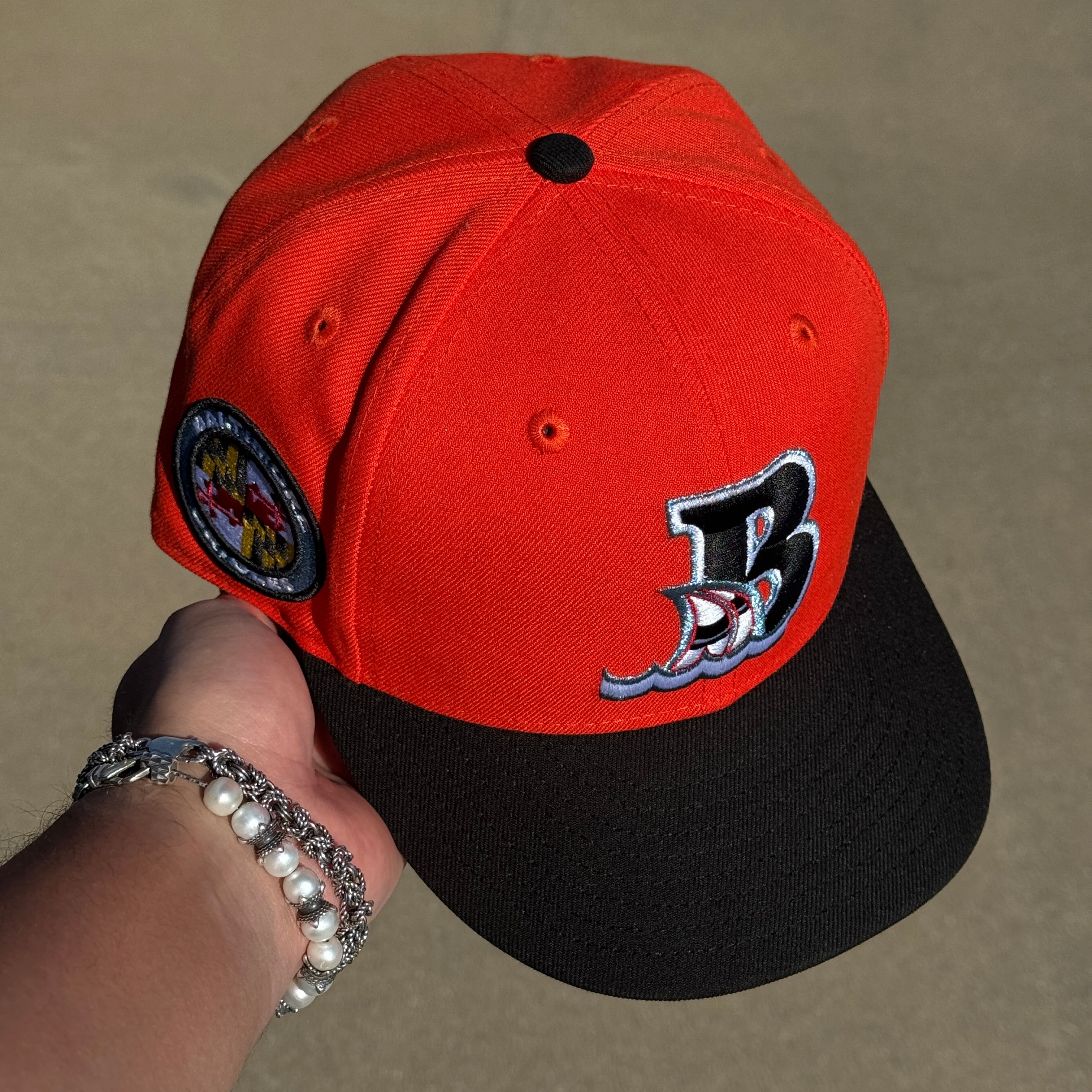 USED 5/8 Orange Baltimore Orioles Minor League 59fifty New Era Fitted Hat Cap