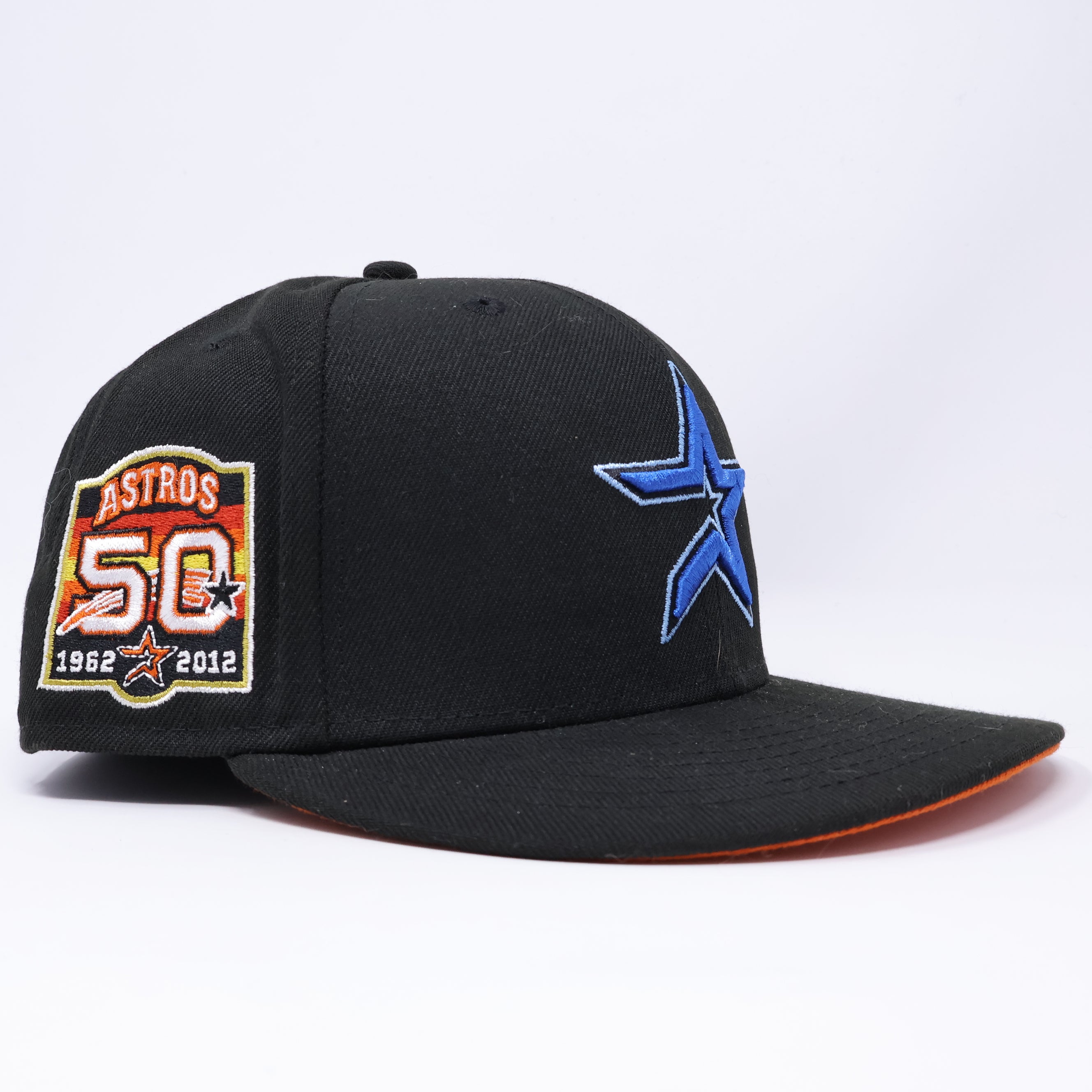 USED 3/8 Black Houston Astros 50th Anniversary 59fifty New Era Fitted Hat Cap