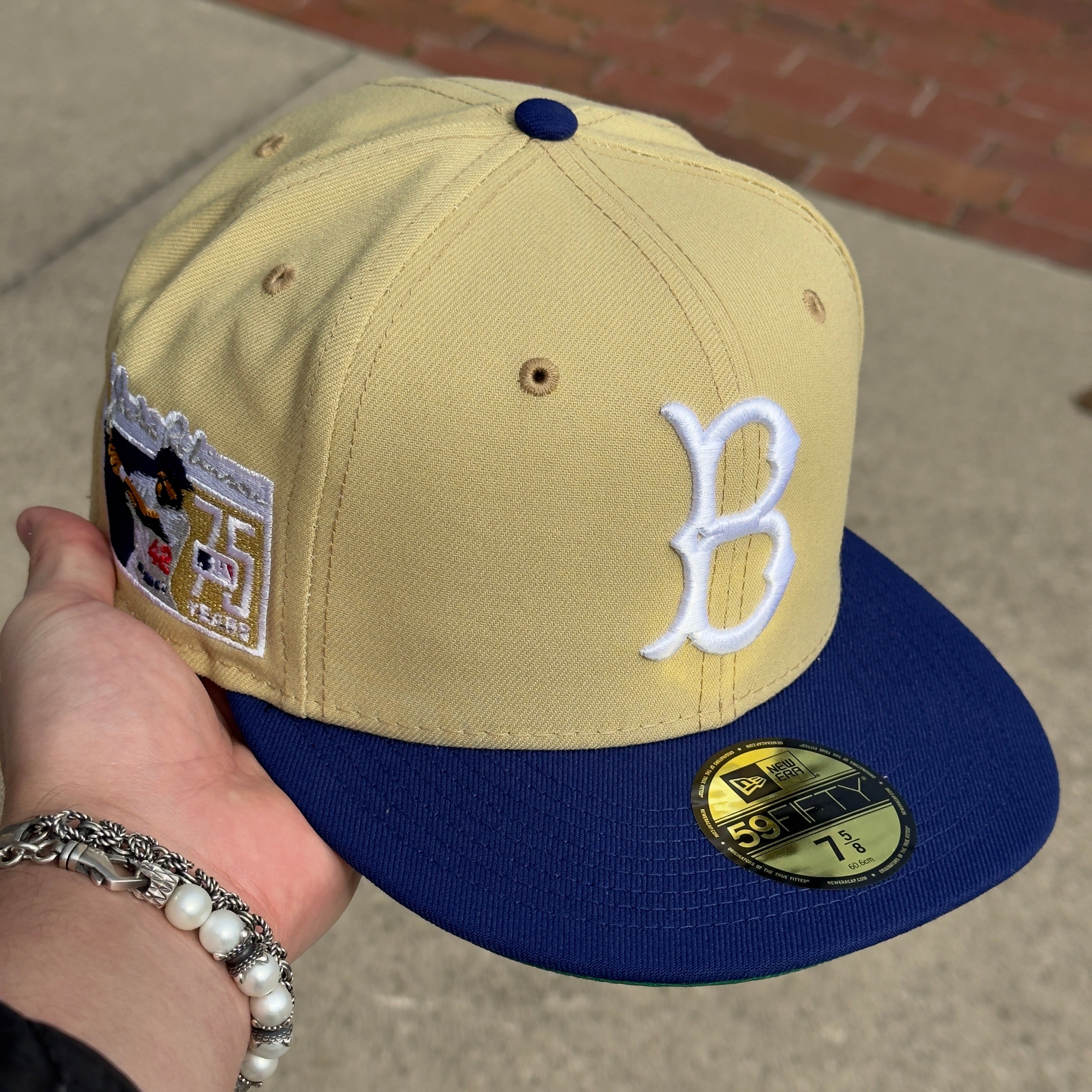 Vegas Gold Brooklyn Dodgers Jackie Robinson 75 Years 59fifty New Era Fitted Hat Cap