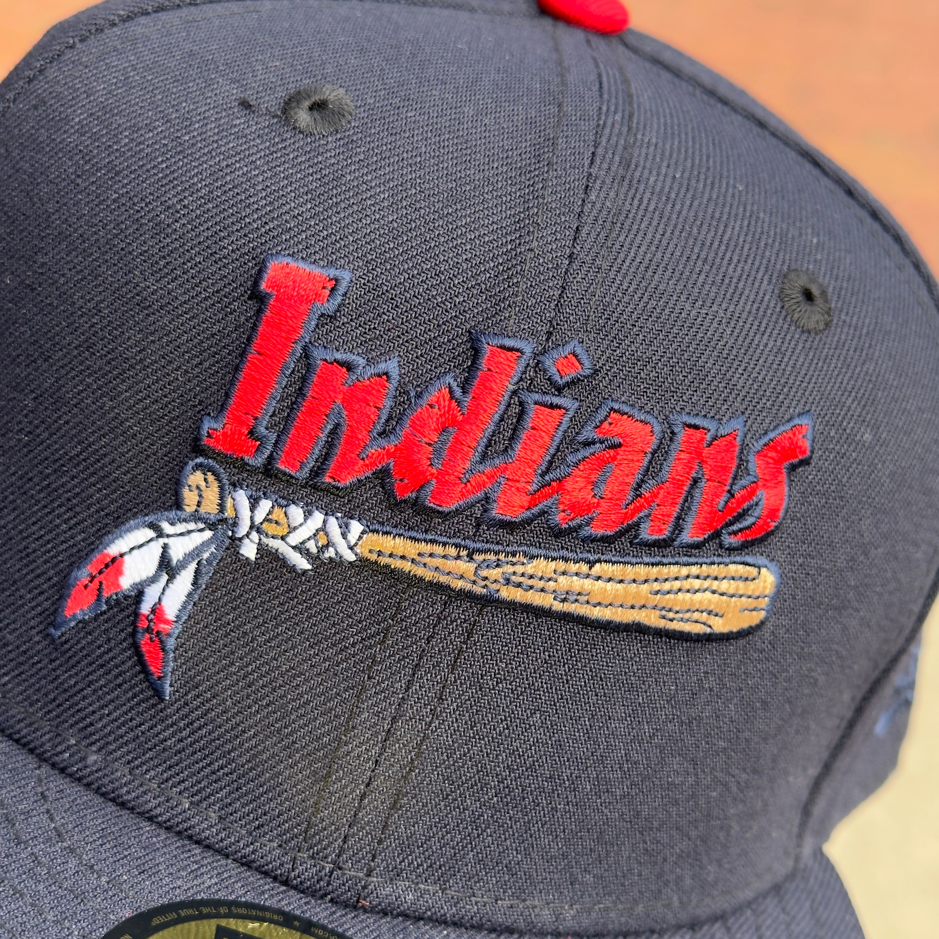 7 5/8  Navy Kinston Indians Basic 59fifty New Era Fitted Cap Hat MLB