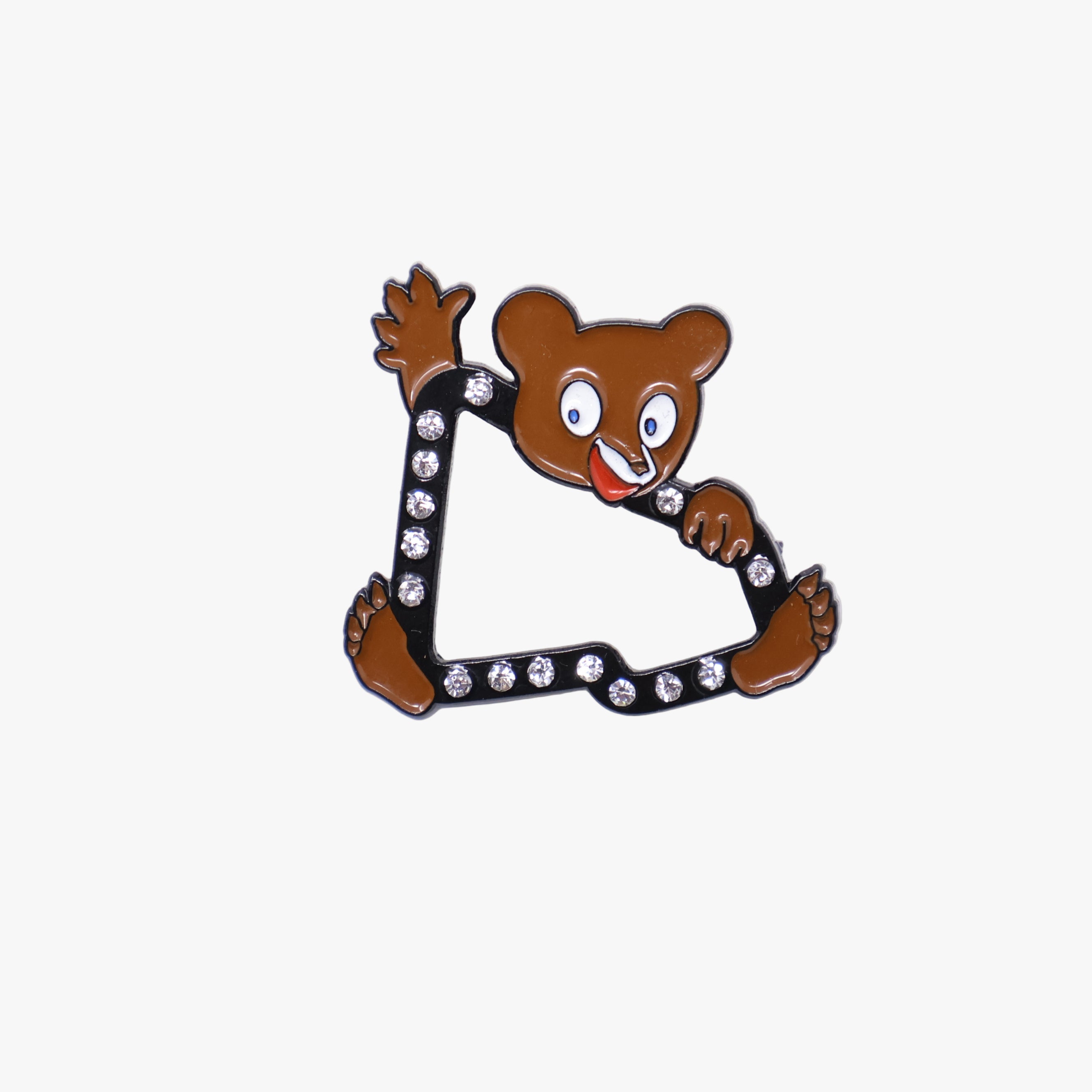 Black Brown Bear MLB Logo Pin