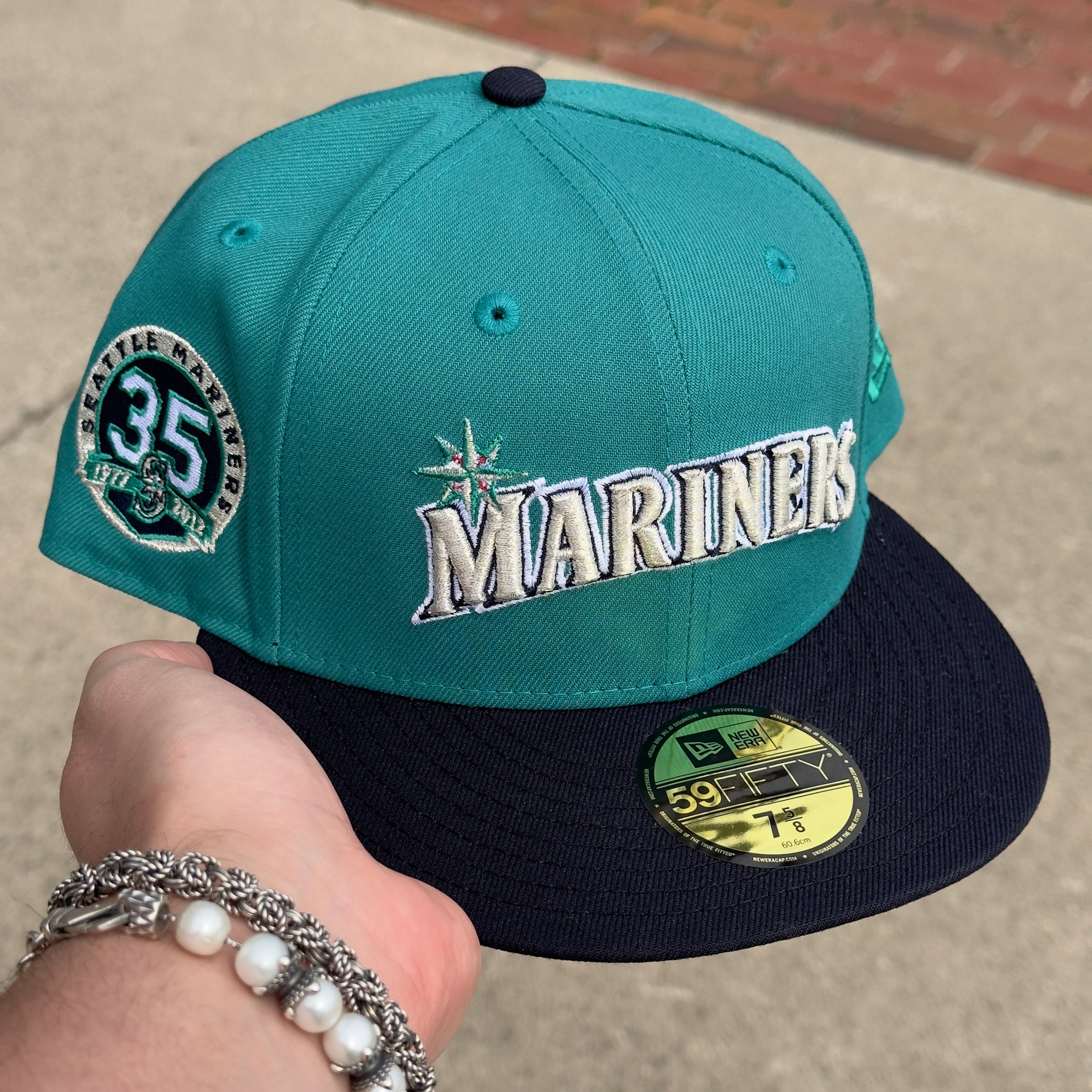 7 5/8 Green Seattle Mariners 35 Years 1977 2012 Hatclub 59fifty New Era Fitted Cap Hat