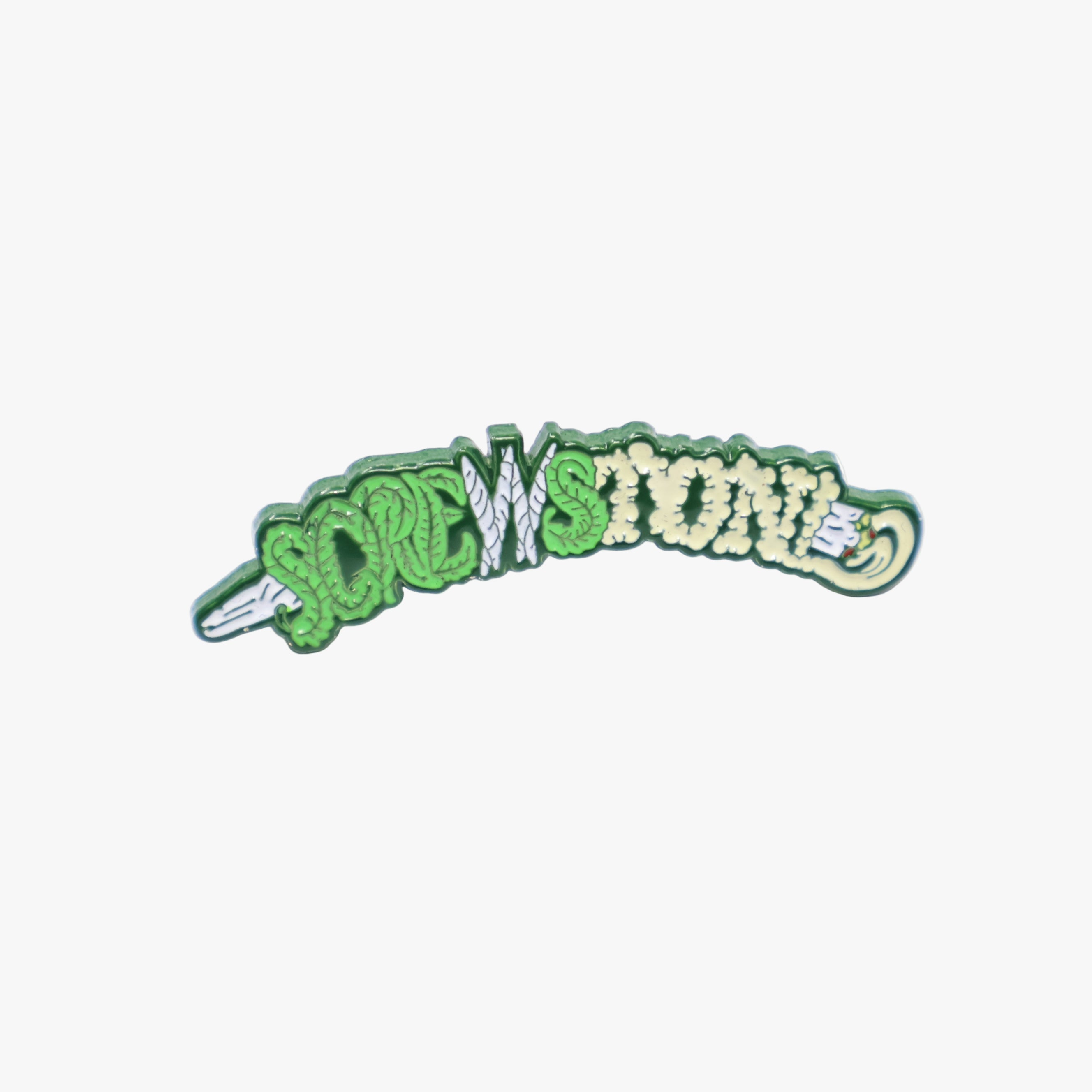 Screwston Smokers Cloud Green Plating Script Pin