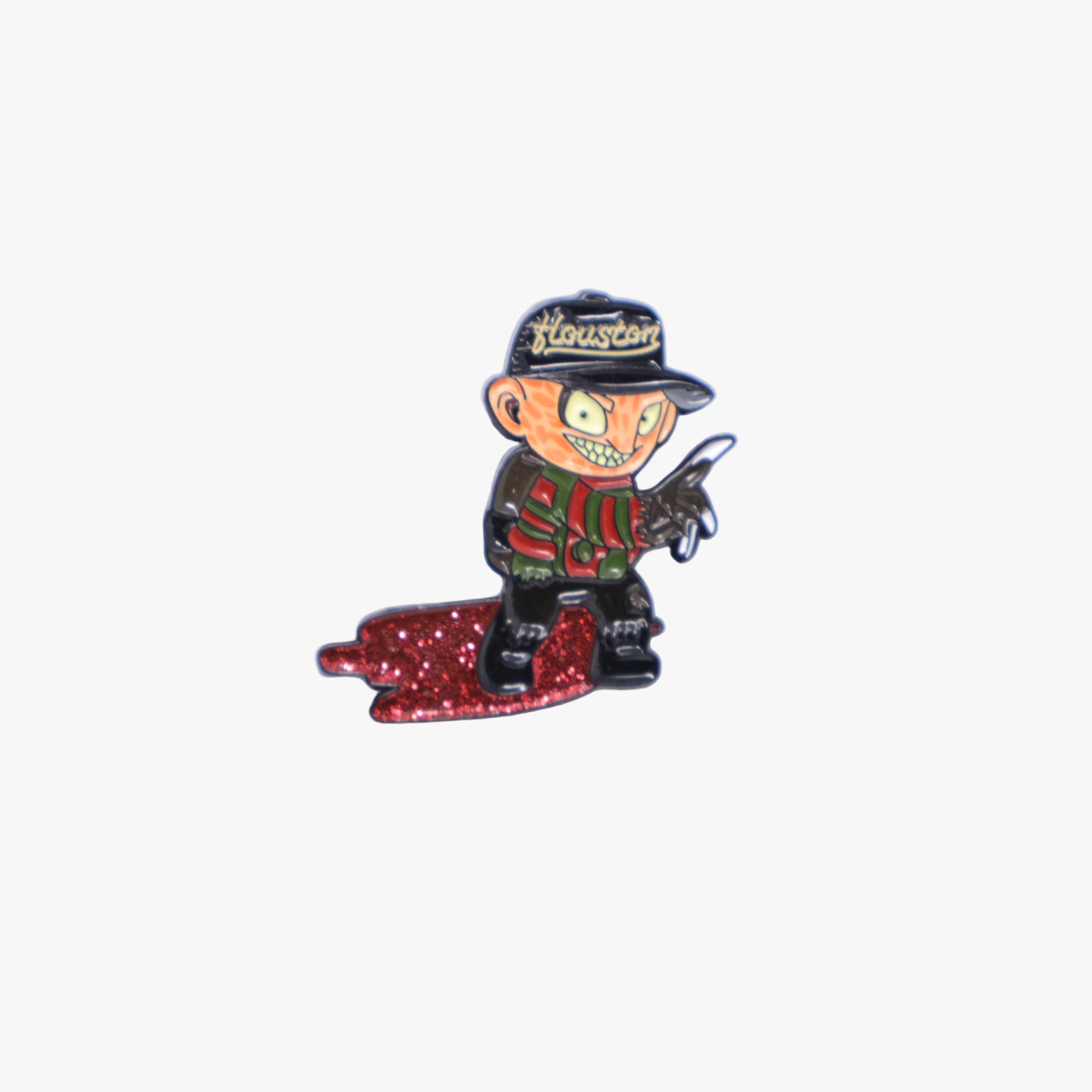 Halloween Inspired Freddy Krueger Bloody Graphic Pin