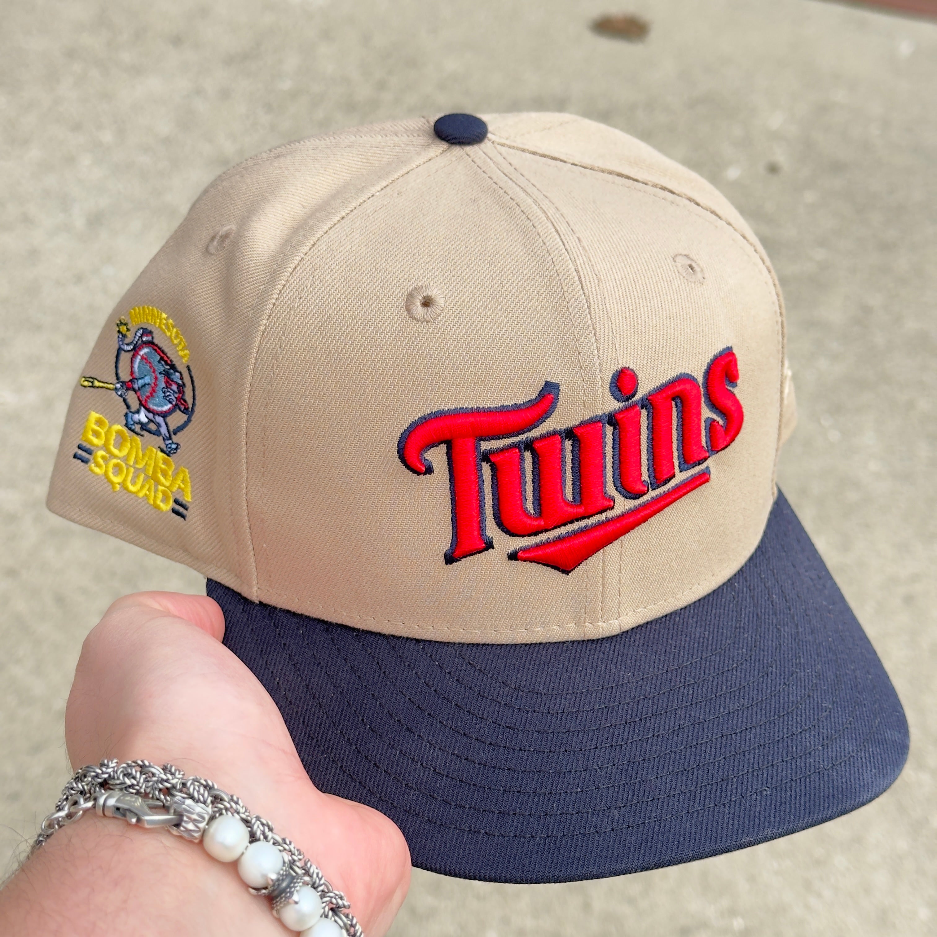 7 5/8 USED Minnesota Twins Bomba Squad 59fifty New Era Fitted