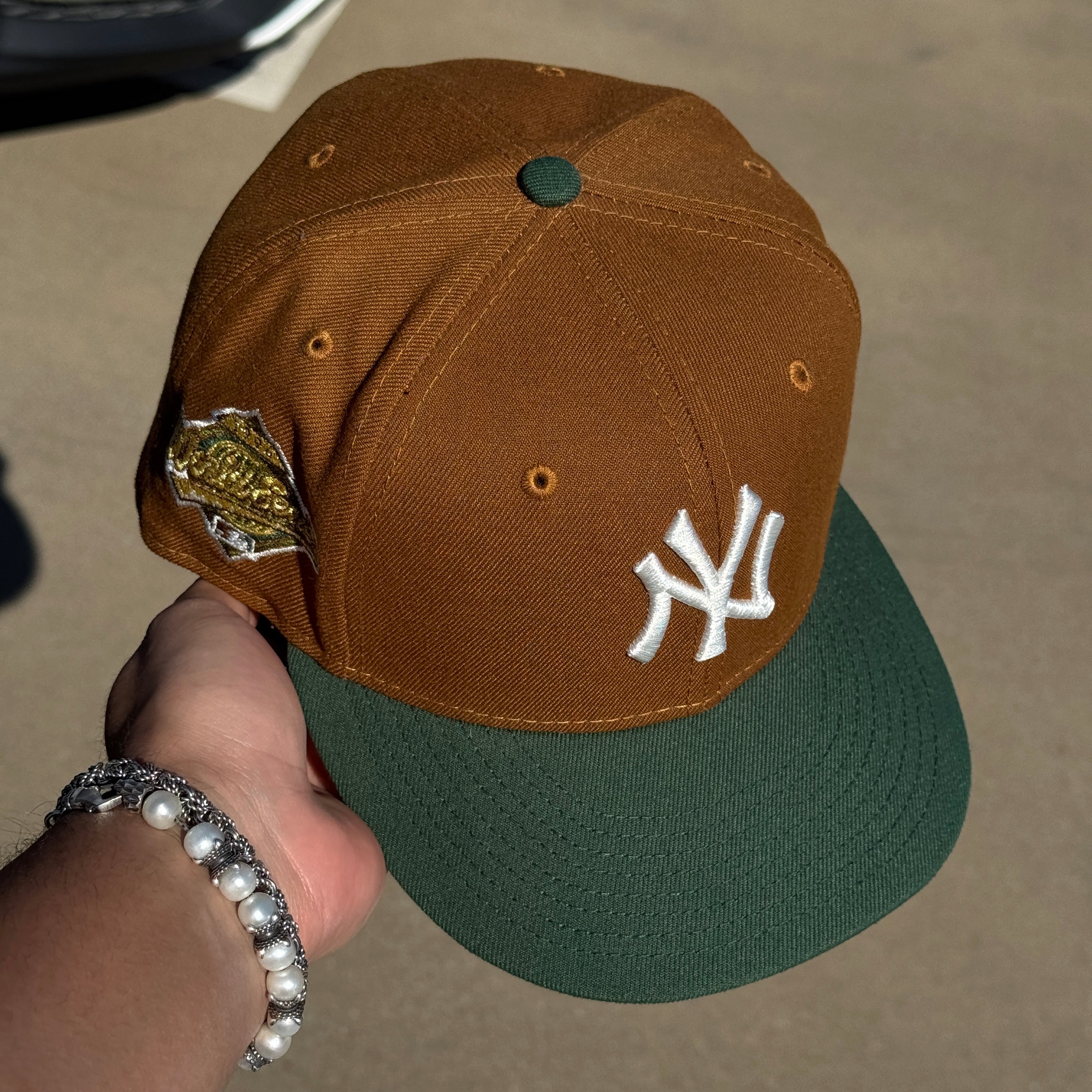 USED 5/8 Brown New York Yankees 1996 World Series 59fifty New Era Fitted Hat Cap