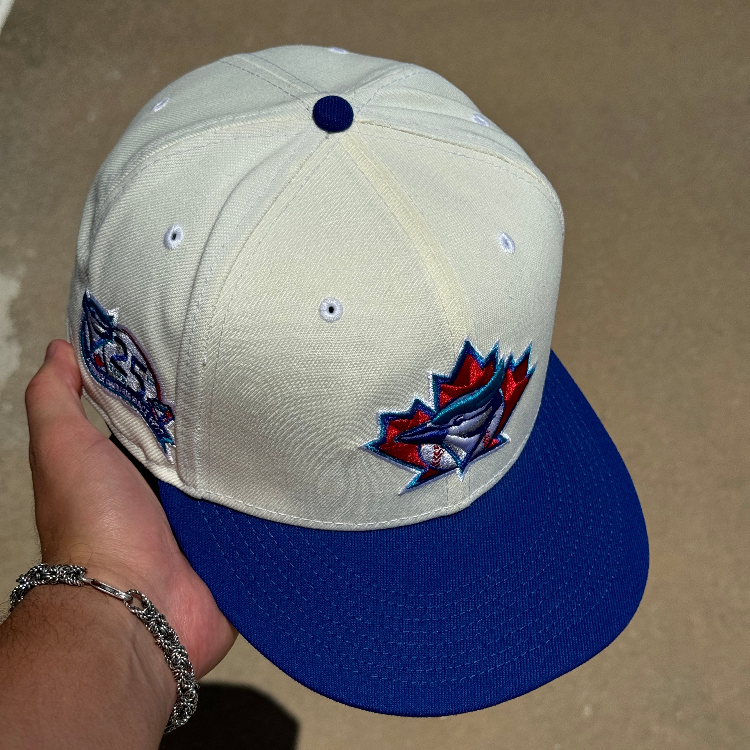 USED 8 Chrome Toronto Blue Jays Montreal 25th Anniversary 59fifty New Era Fitted Hat Cap