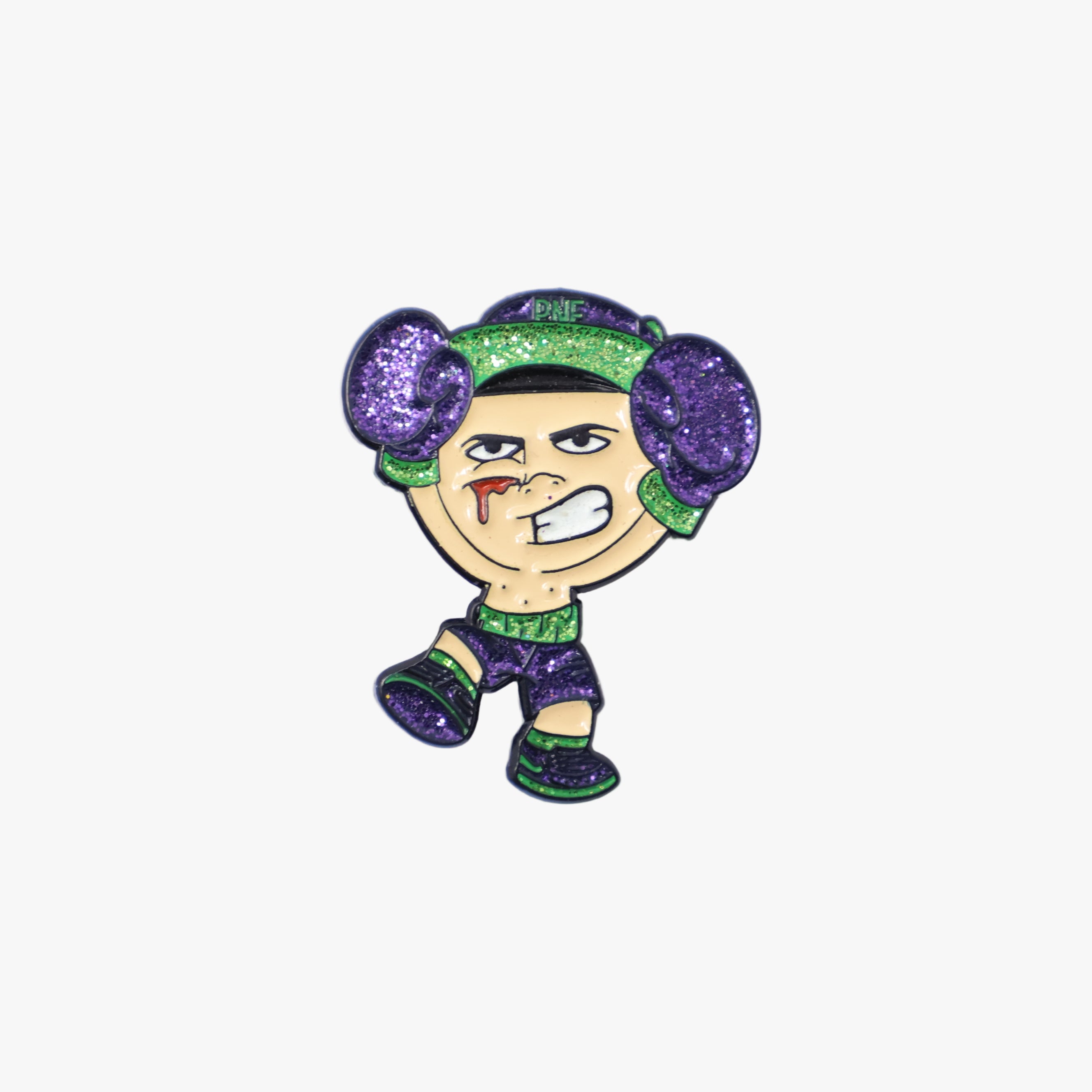 Fighter Boxer Navy Gloves Green Cap Graphic Pin