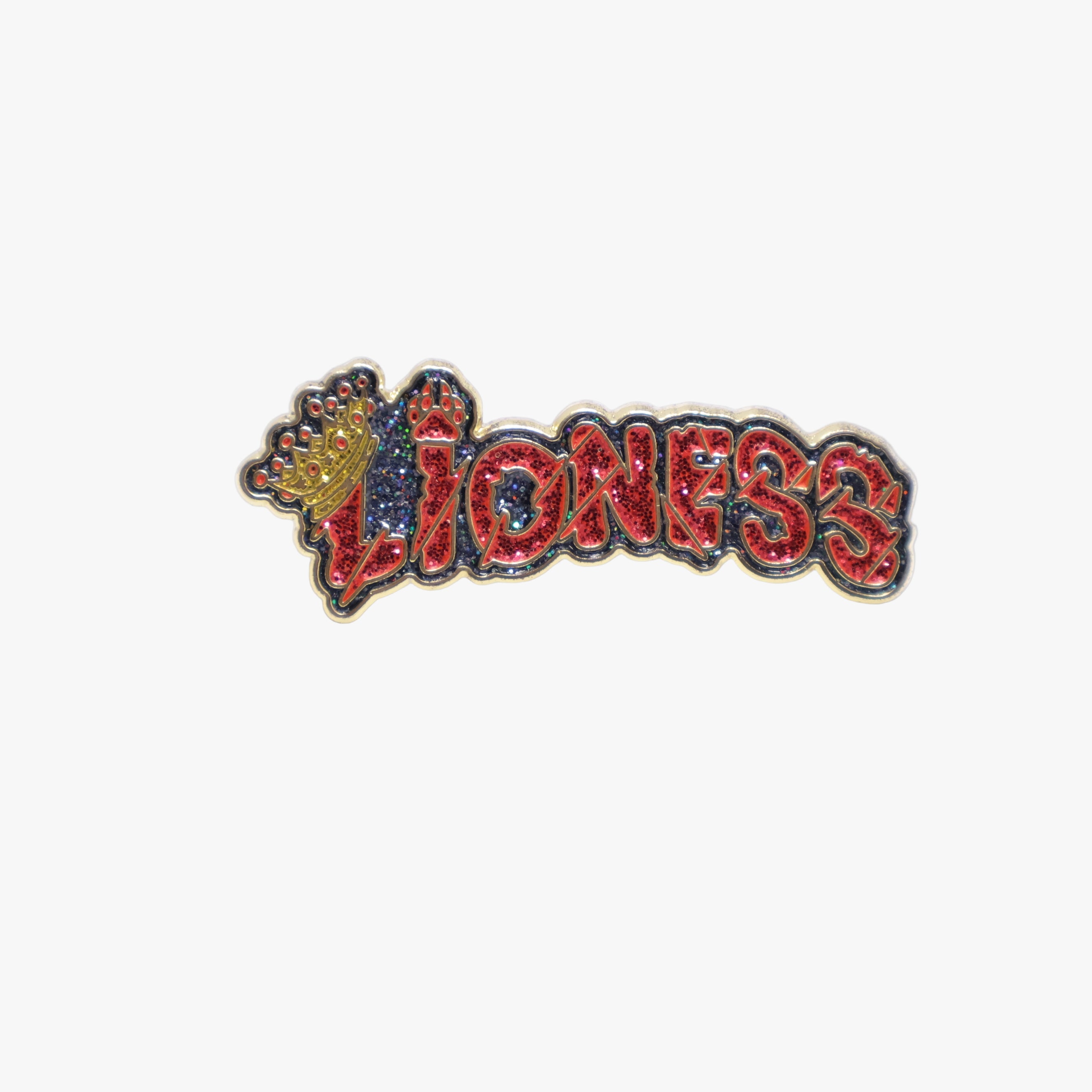 Red Lioness Script Pin