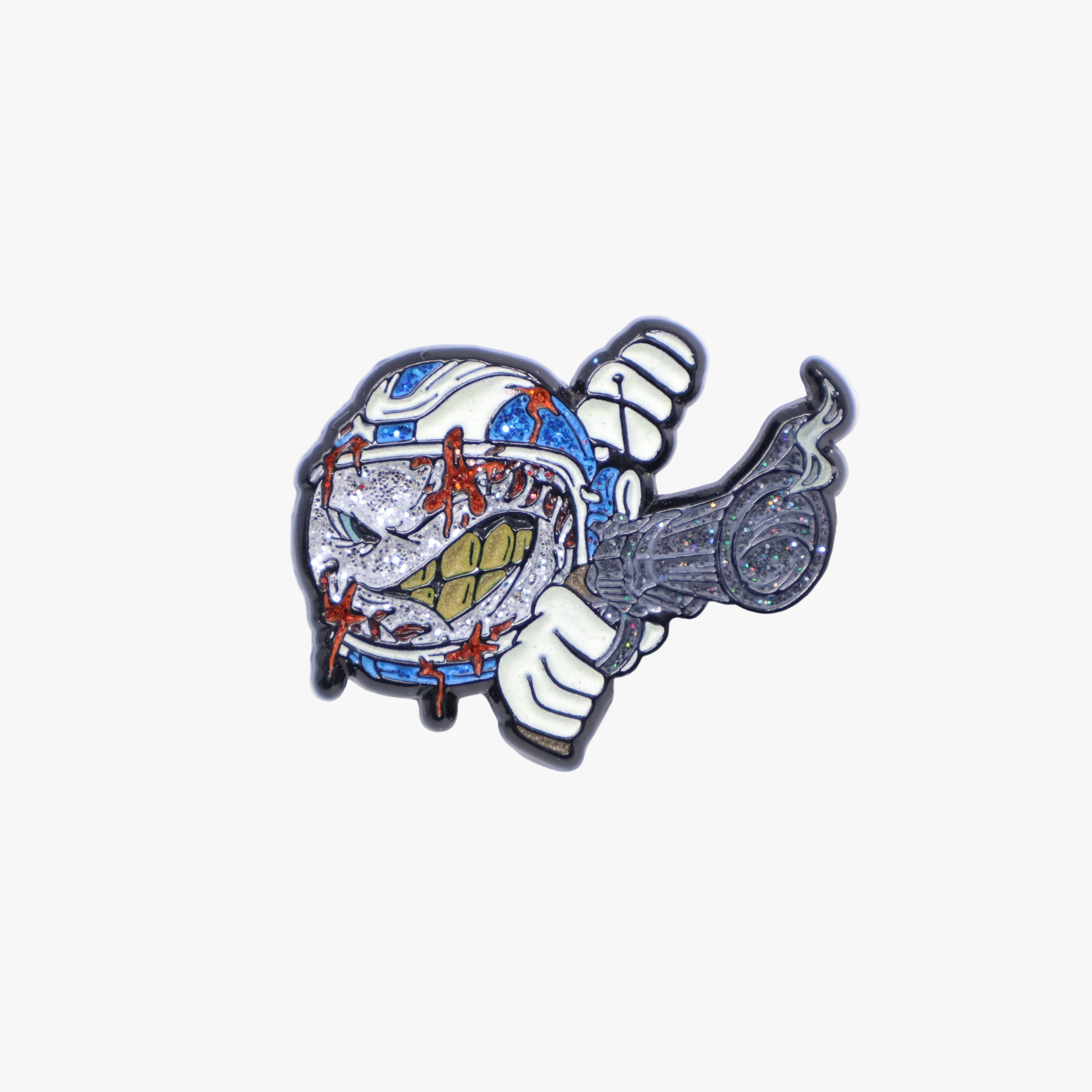 Baseball Blue Astronaut Shooter Peeker Pin