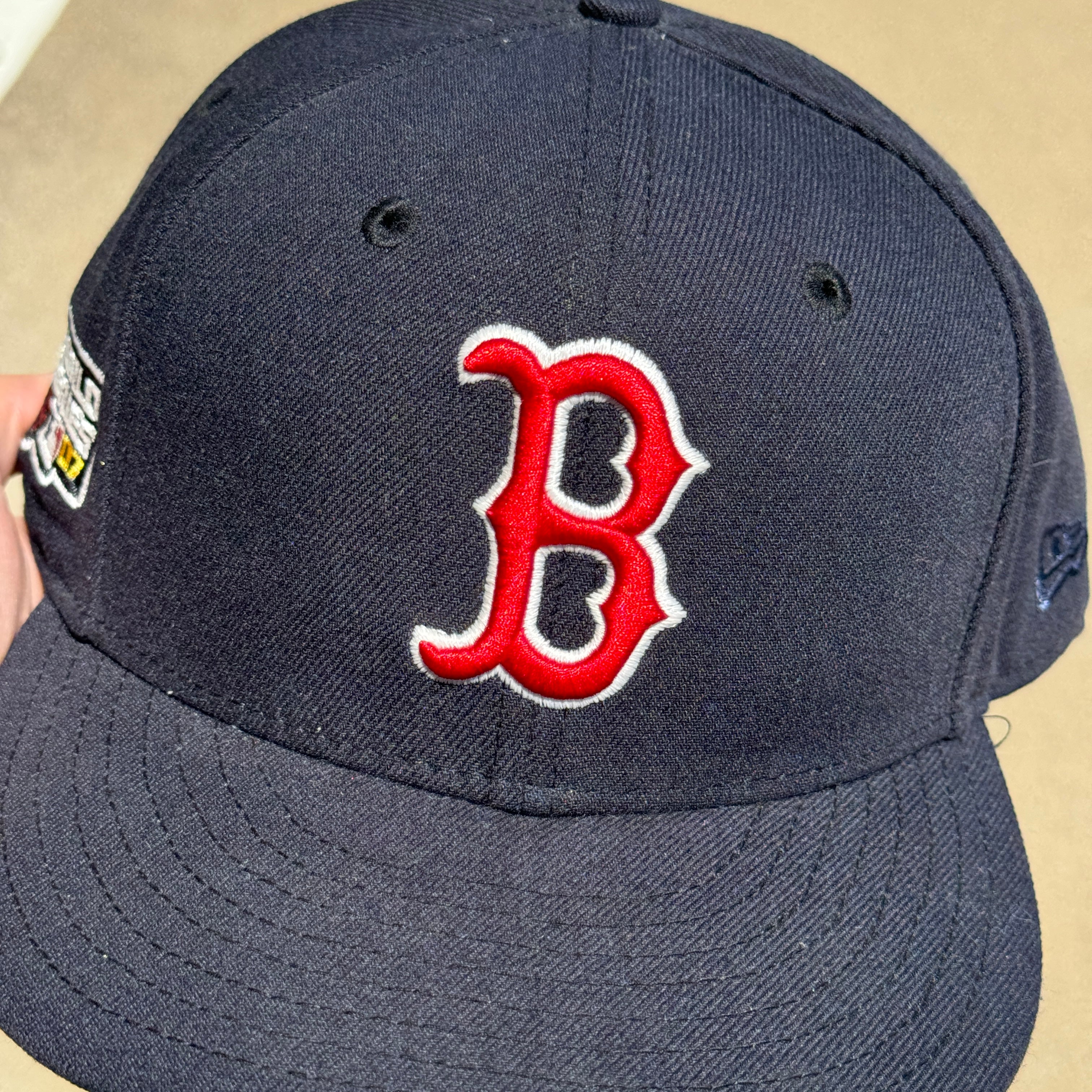 USED 8 Navy Boston Red Sox 2007 World Series 59fifty New Era Fitted Hat Cap