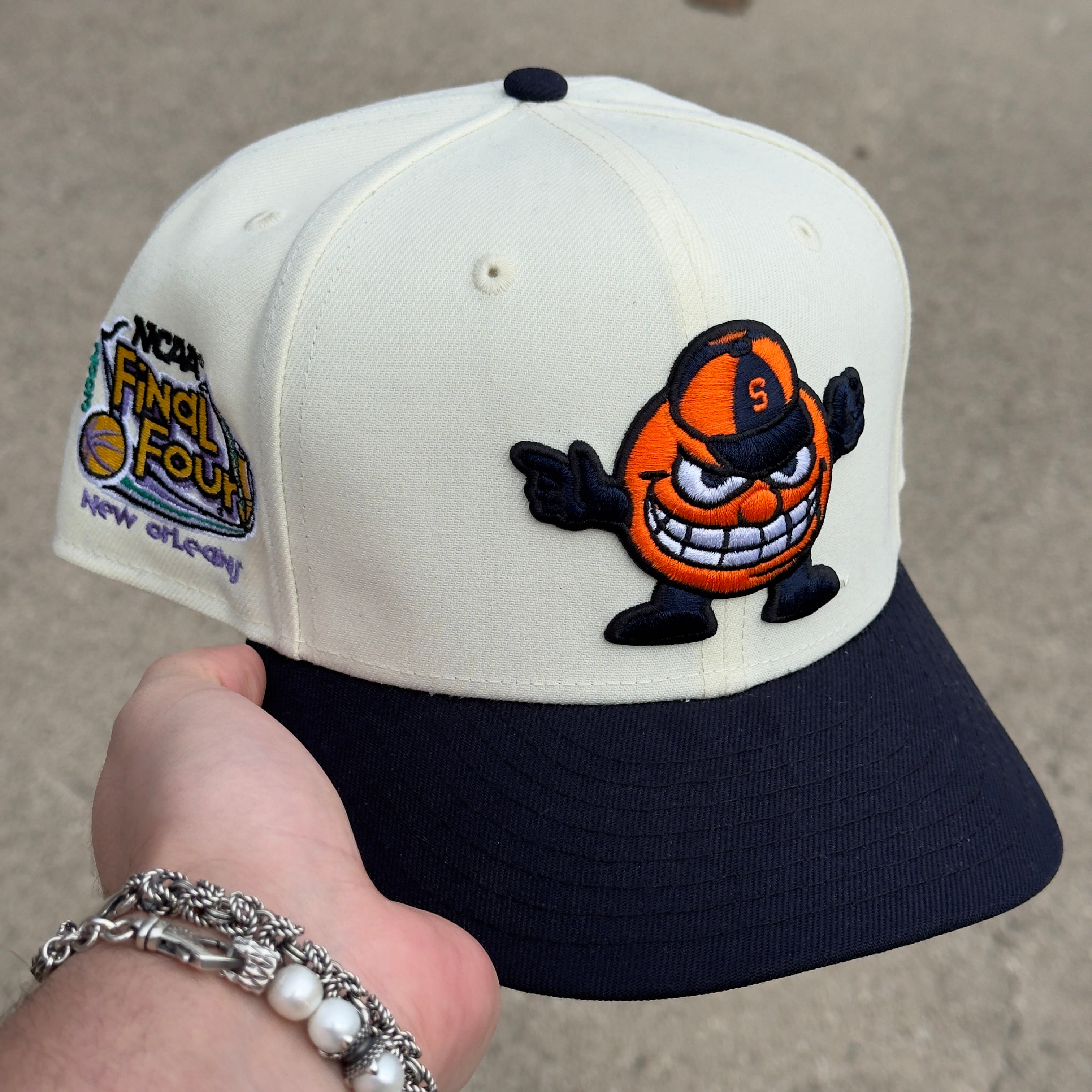 7 5/8 USED NCAA Syracuse Orange Logo Final Four Orleans 59fifty New Era Fitted