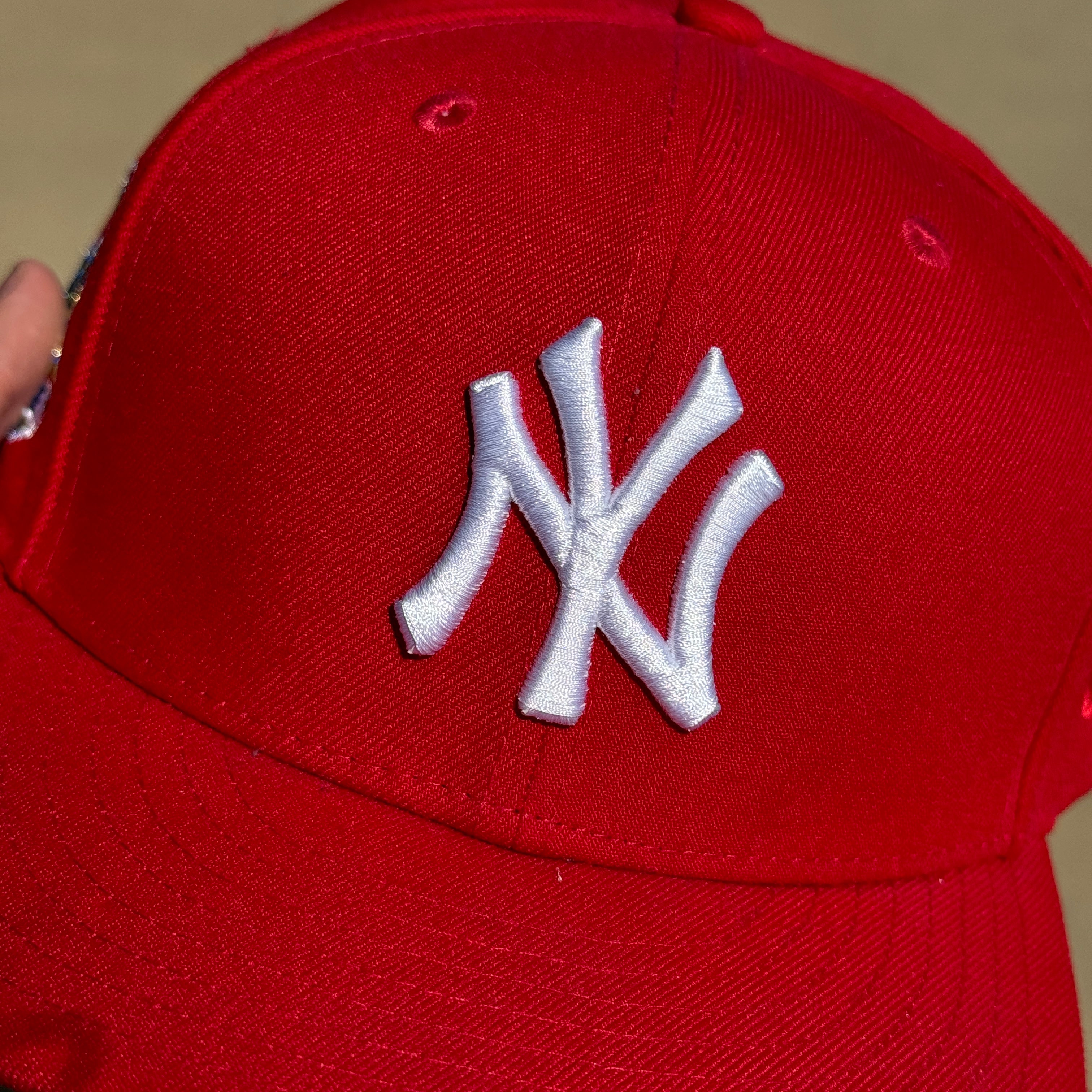 USED 8 Red New York Yankees 1996 World Series 59fifty New Era Fitted Hat Cap