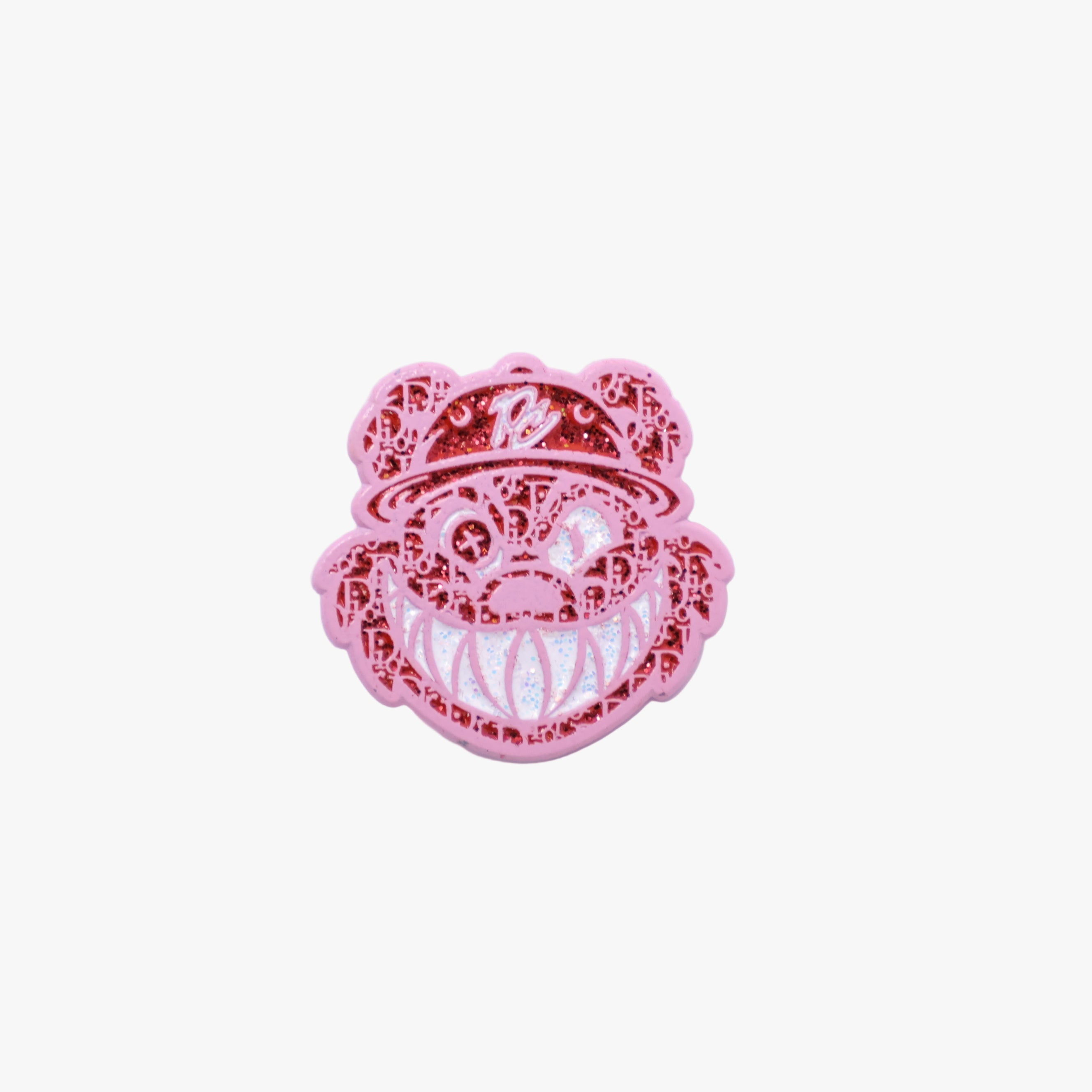 Pinzcity Bear Red & Pink CD PatternGraphic Pin