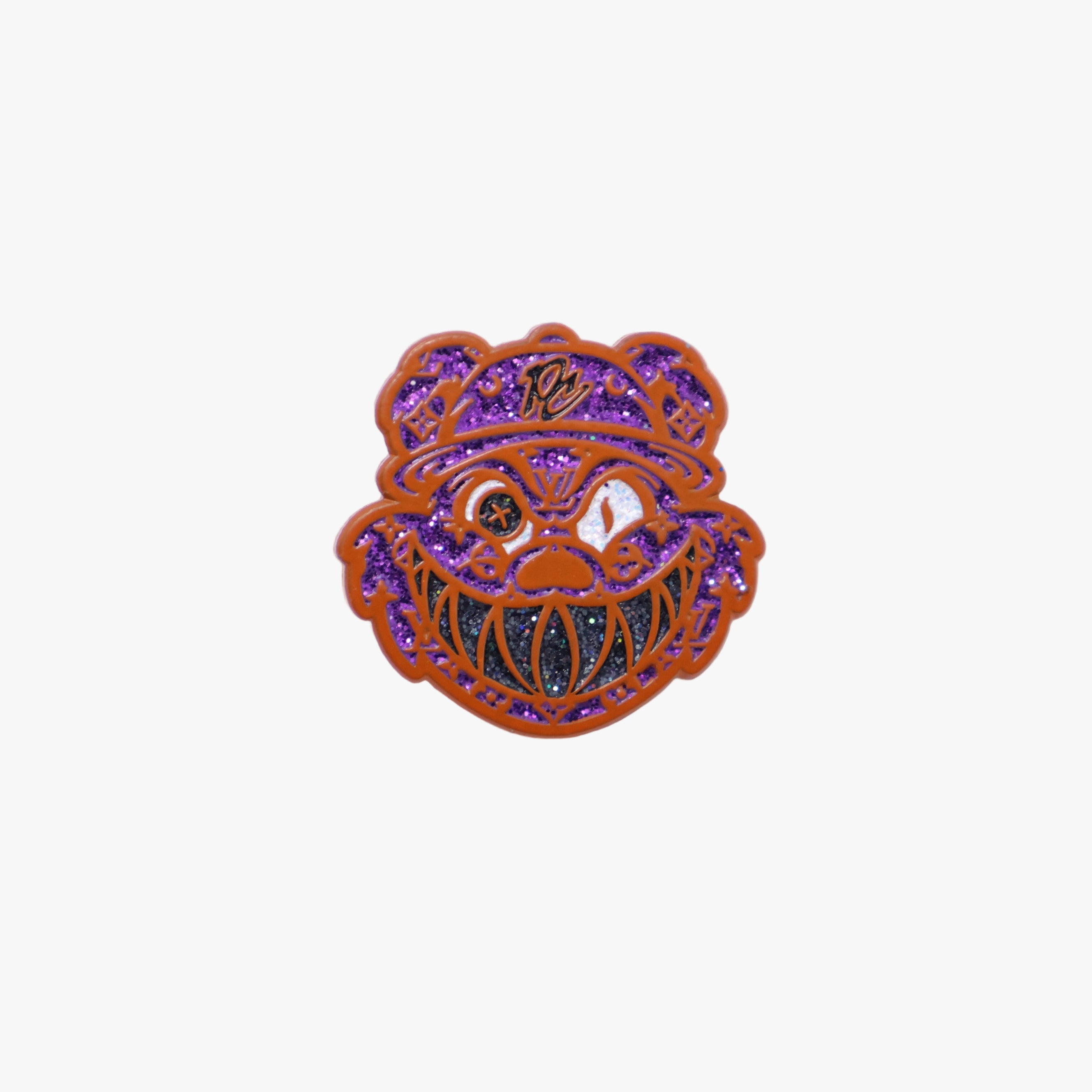 Pinzcity Bear Dark Purple Graphic Pin