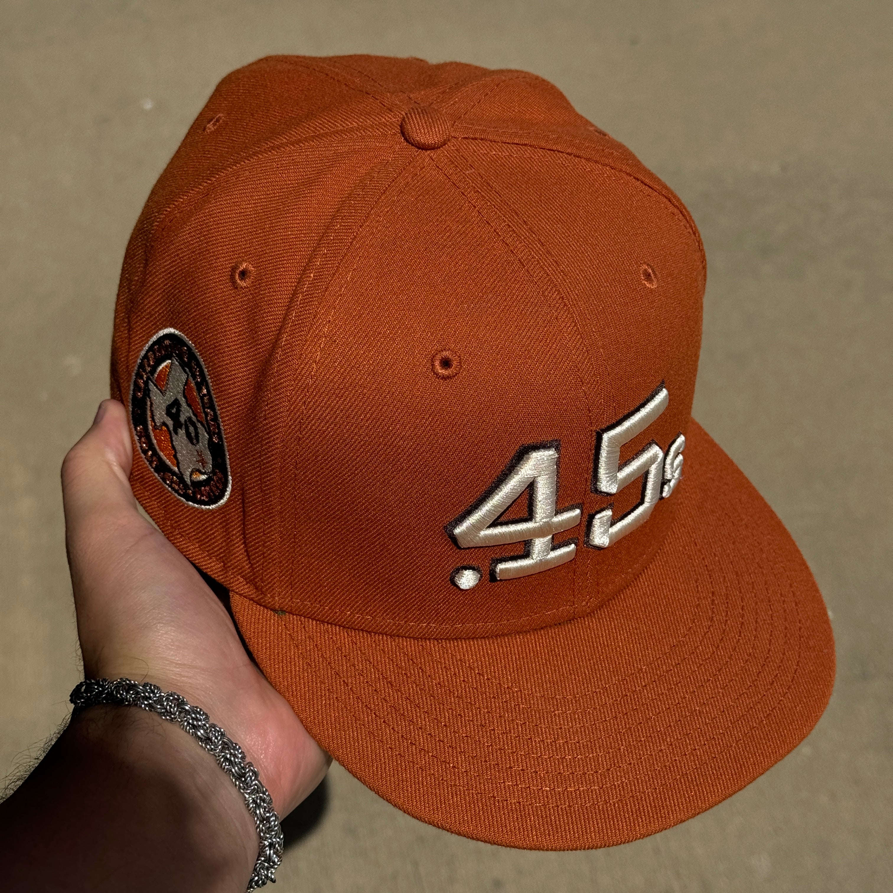 USED 8 Rust Orange Houston Astros Celebrating 40 Years 59fifty New Era Fitted Hat Cap