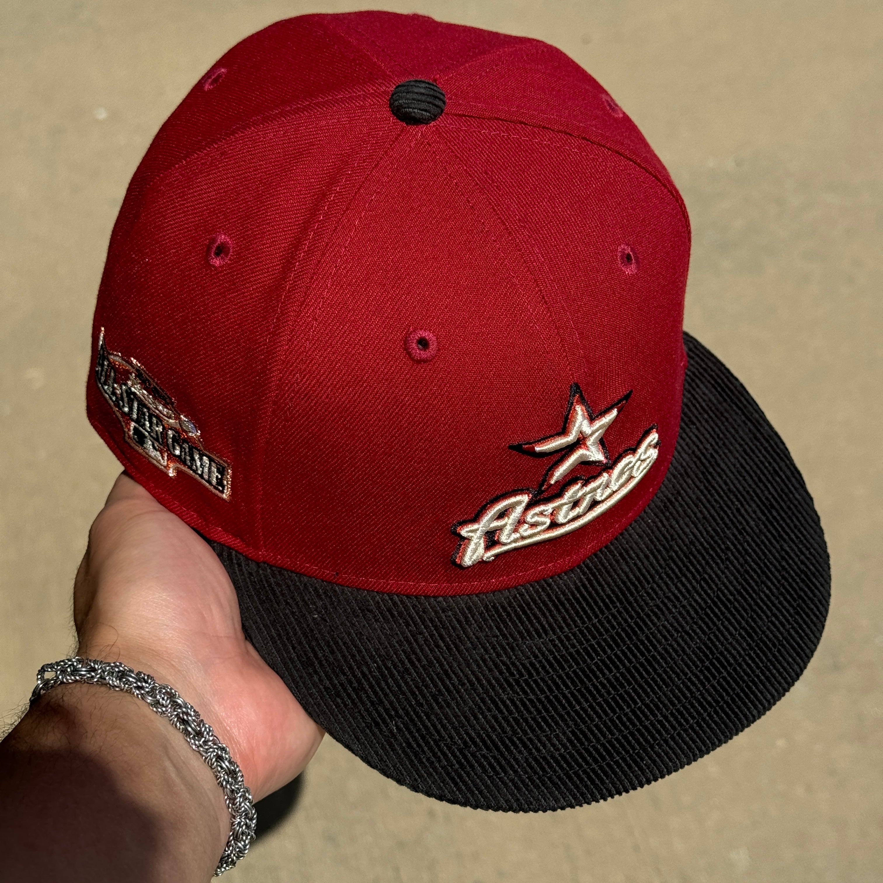 USED 8 Brick Red Houston Astros All Star Game 2004 Corduroy 59fifty New Era Fitted Hat Cap