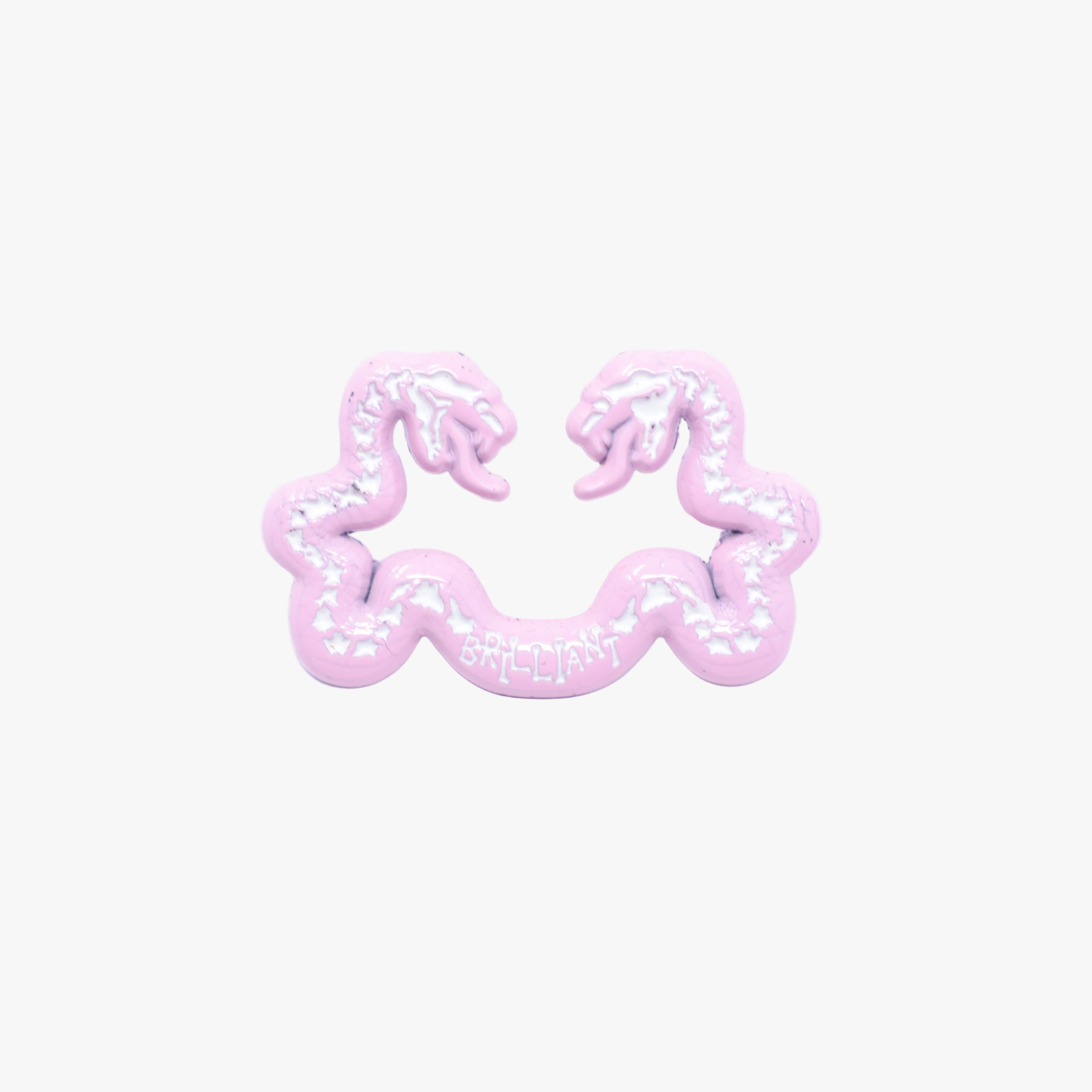 Pink White Bones Snake MLB Logo Pin